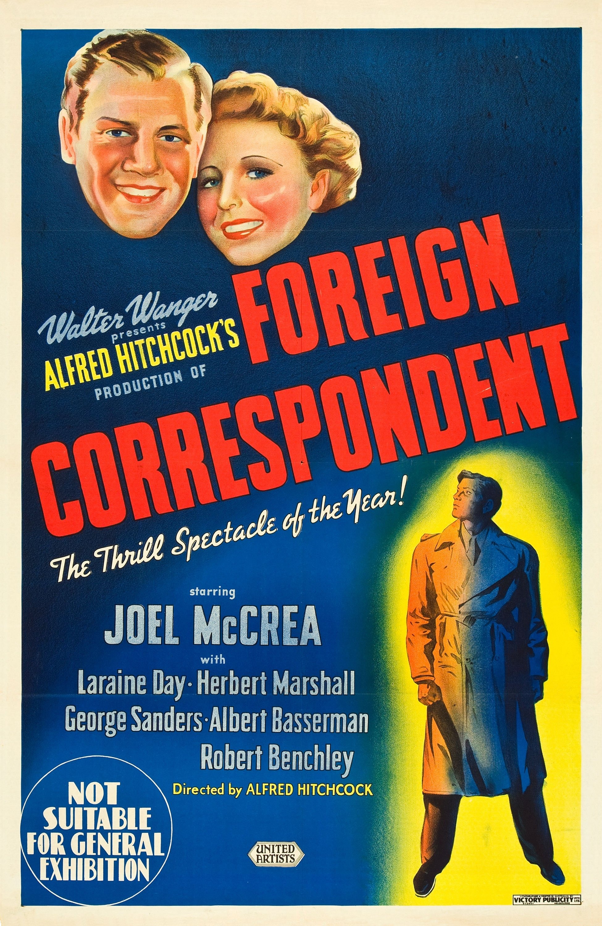 Mega Sized Movie Poster Image for Foreign Correspondent (#2 of 2)