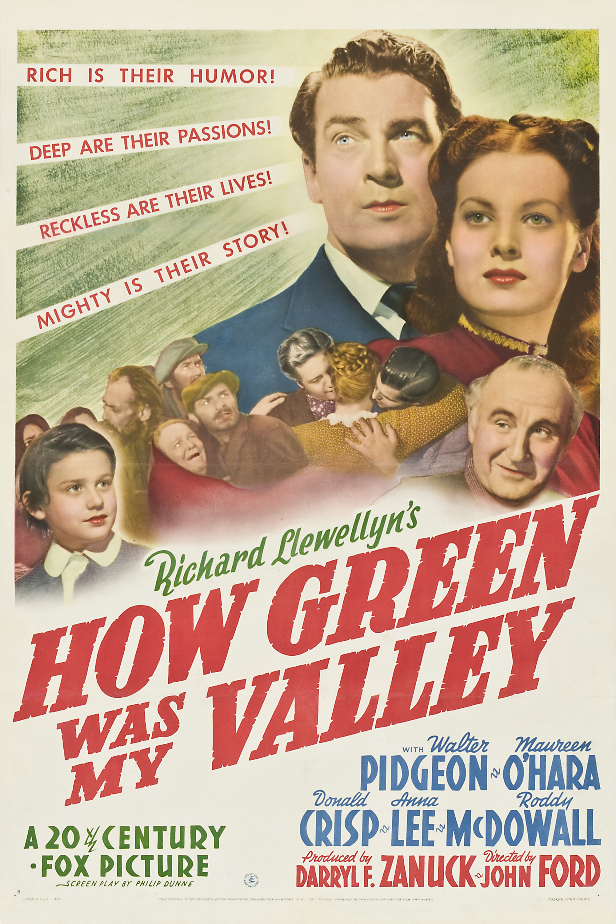 Mega Sized Movie Poster Image for How Green Was My Valley (#1 of 2)