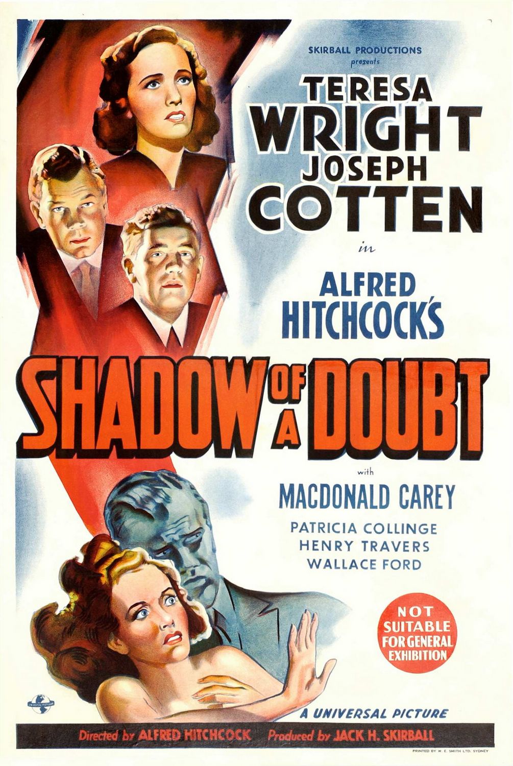 Extra Large Movie Poster Image for Shadow of a Doubt (#1 of 4)