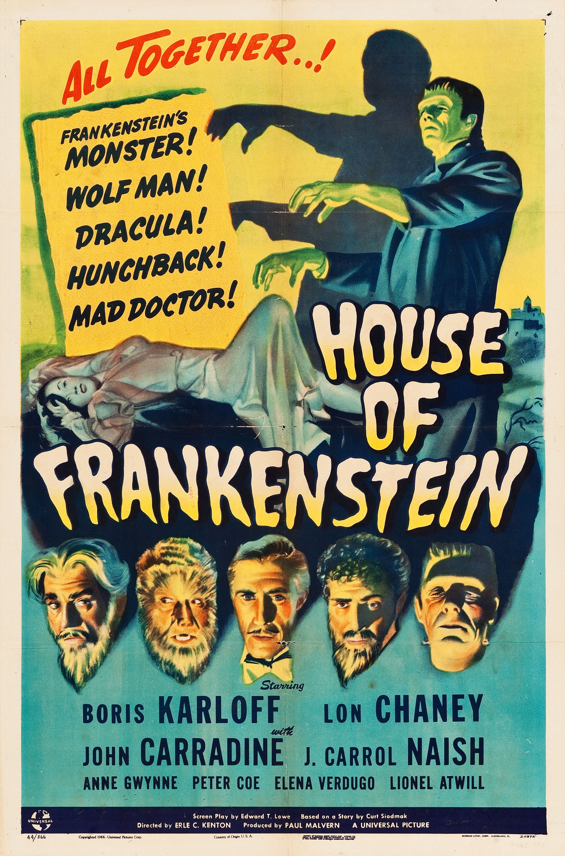 Mega Sized Movie Poster Image for House of Frankenstein 