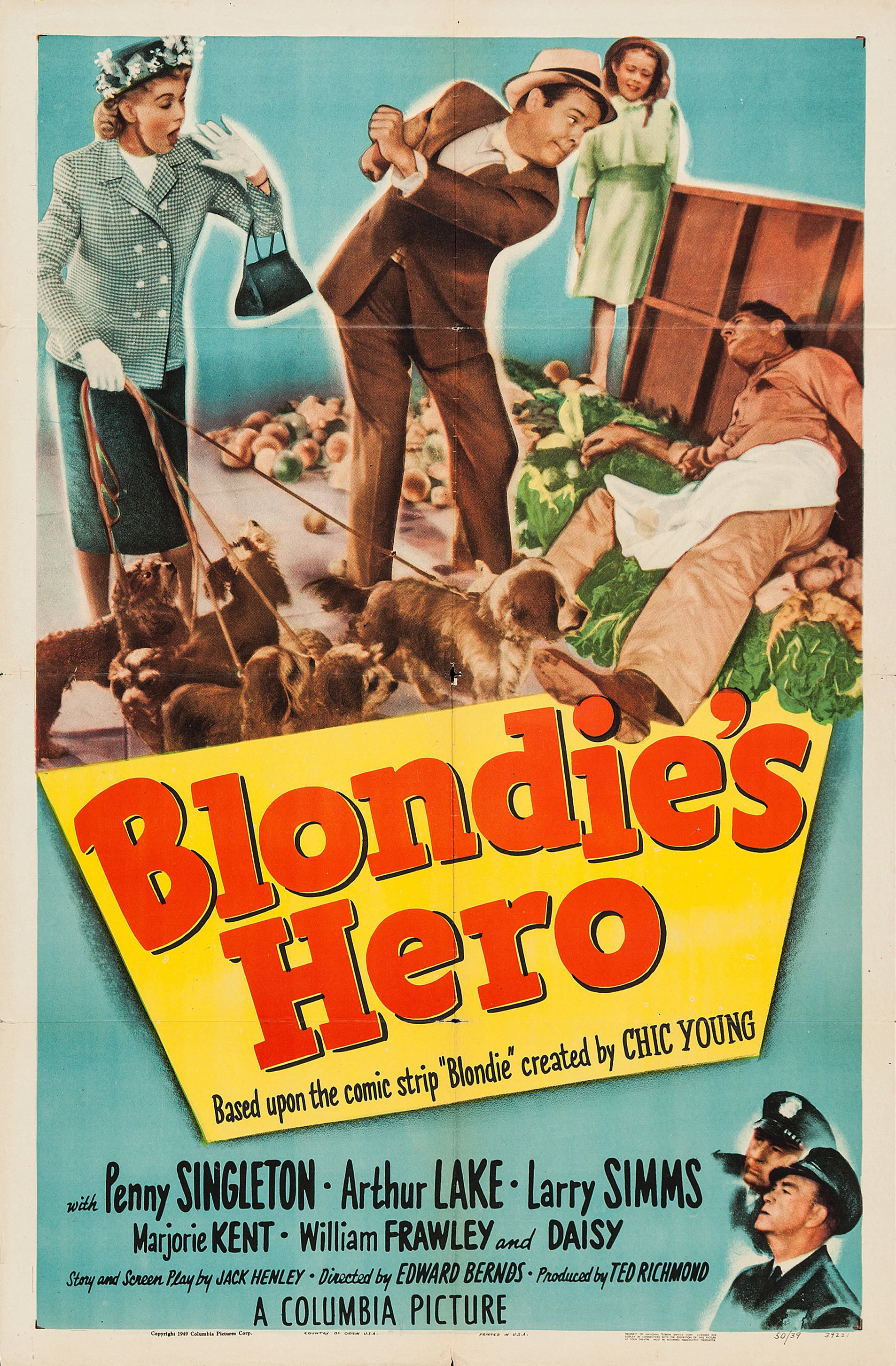 Mega Sized Movie Poster Image for Blondie's Hero 