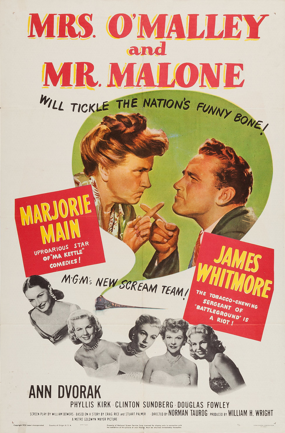 Extra Large Movie Poster Image for Mrs. O'Malley and Mr. Malone 