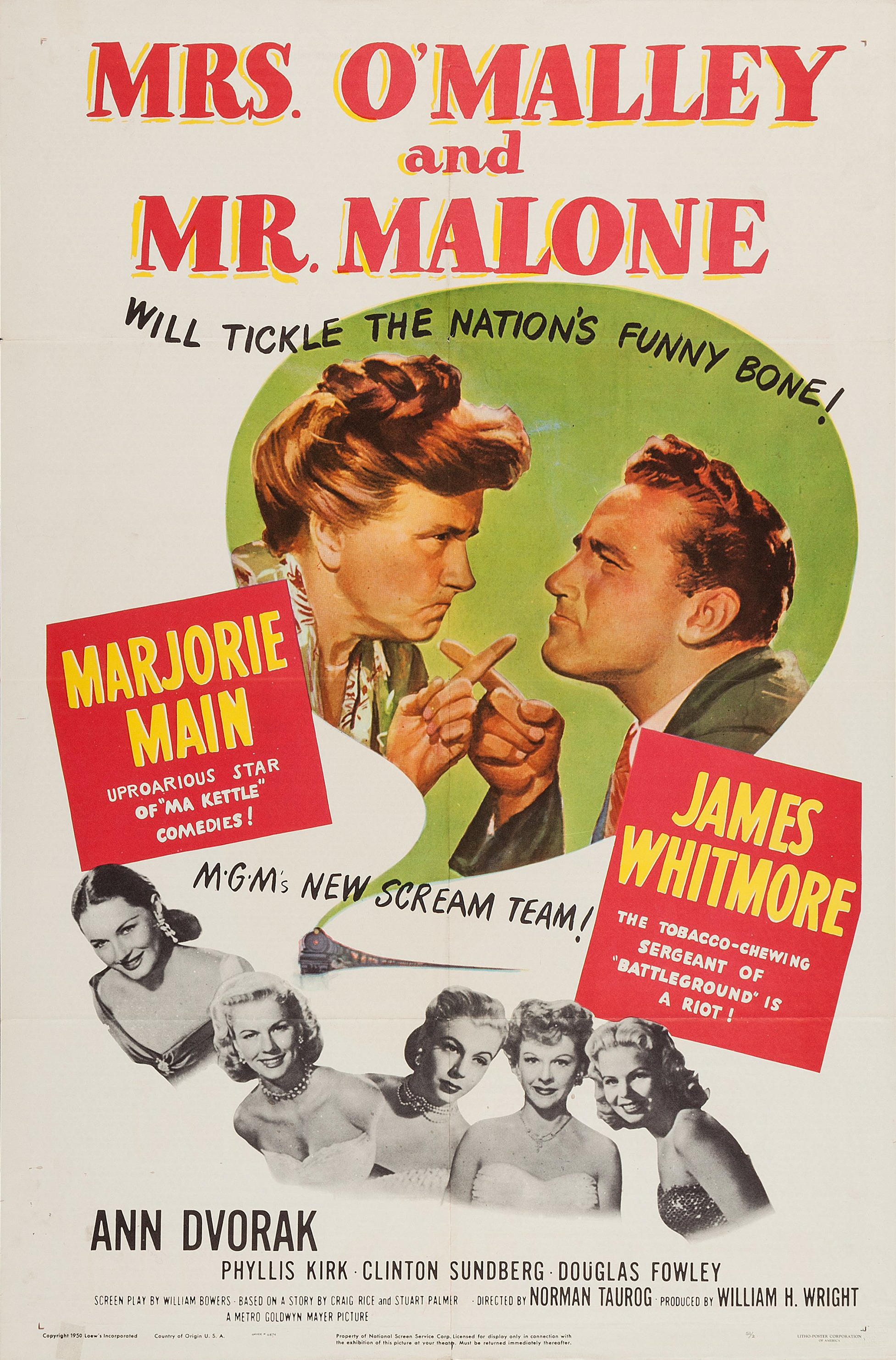 Mega Sized Movie Poster Image for Mrs. O'Malley and Mr. Malone 