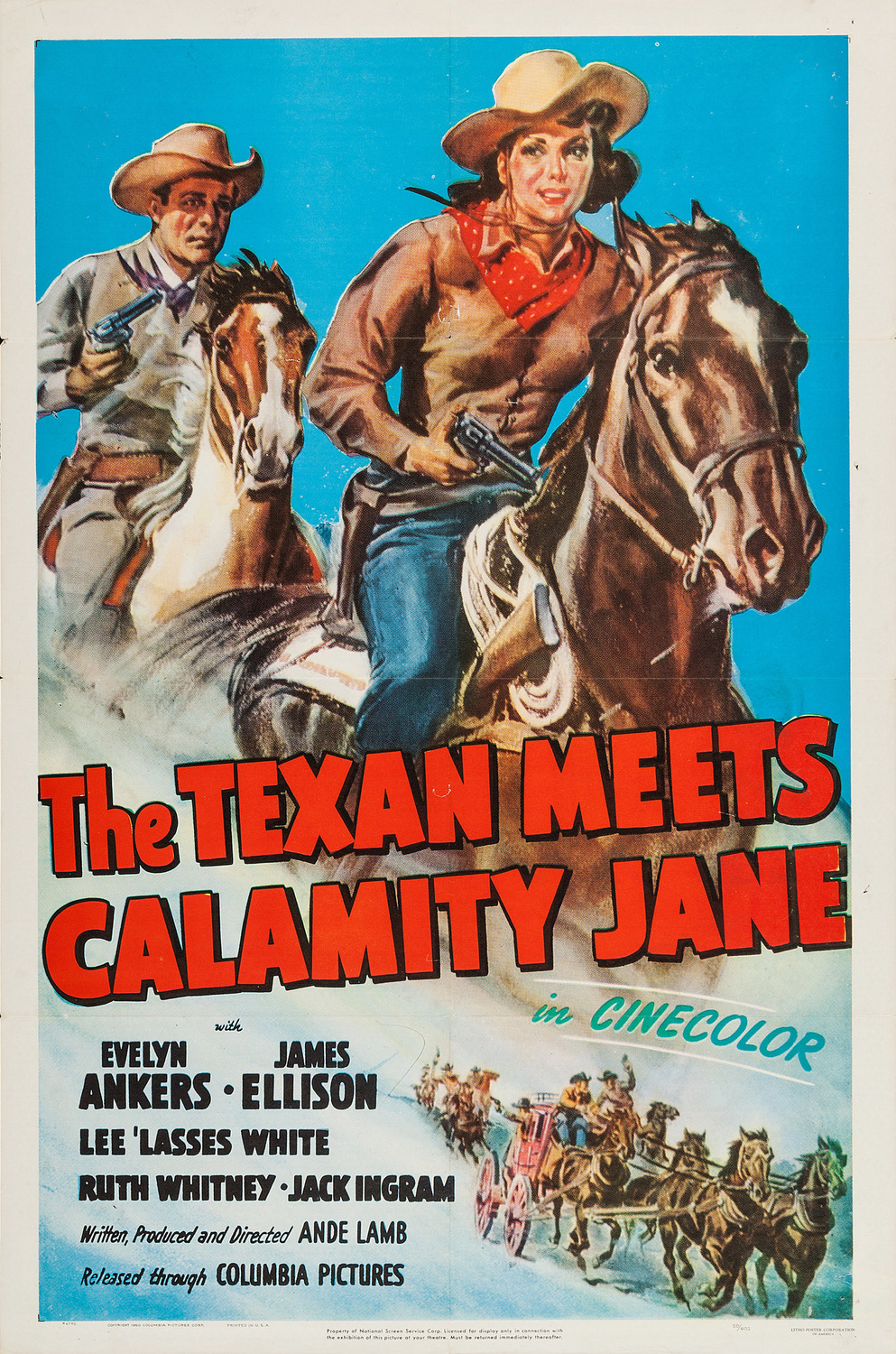 Extra Large Movie Poster Image for The Texan Meets Calamity Jane 
