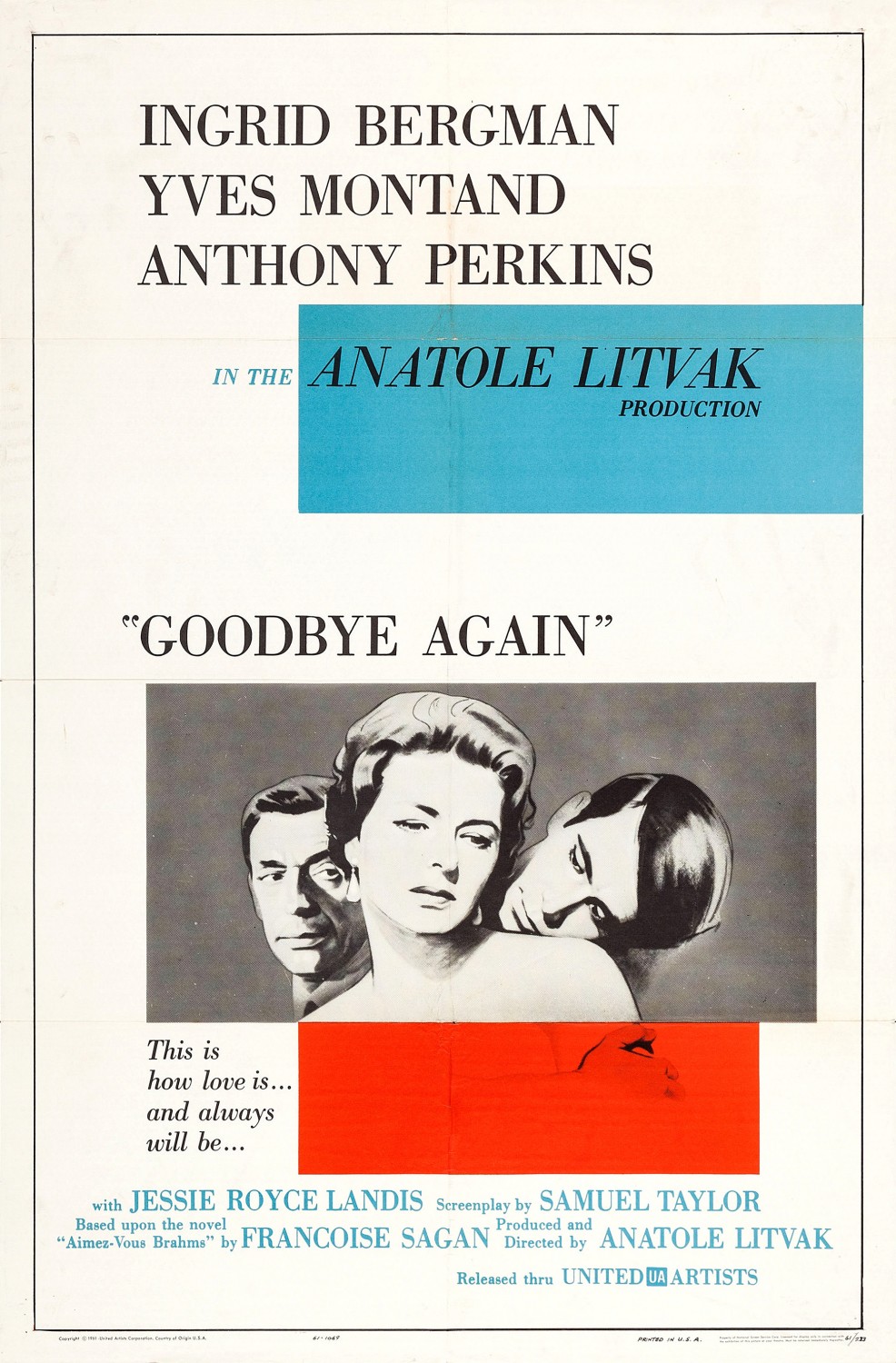 Extra Large Movie Poster Image for Goodbye Again 