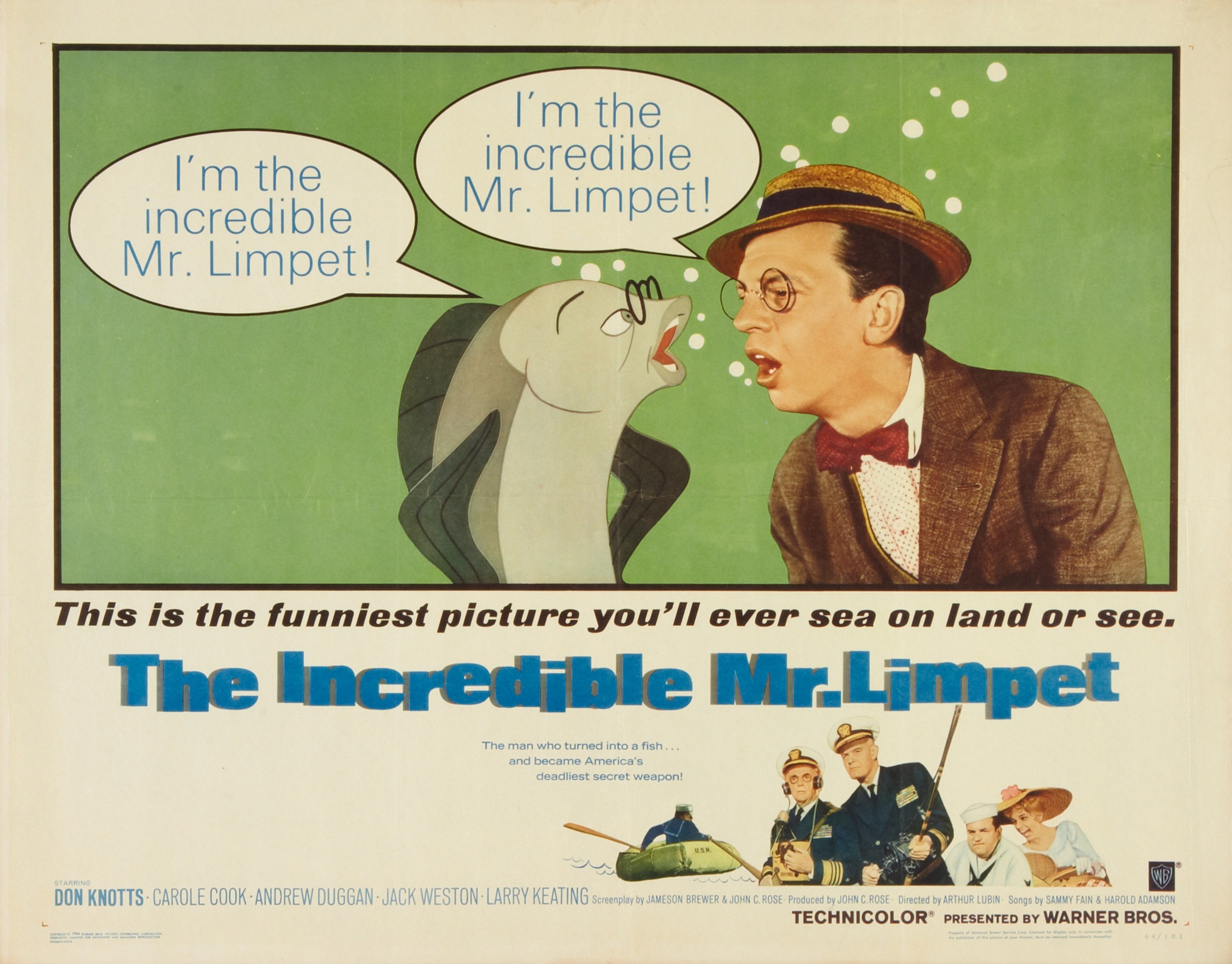 Mega Sized Movie Poster Image for The Incredible Mr. Limpet (#3 of 3)