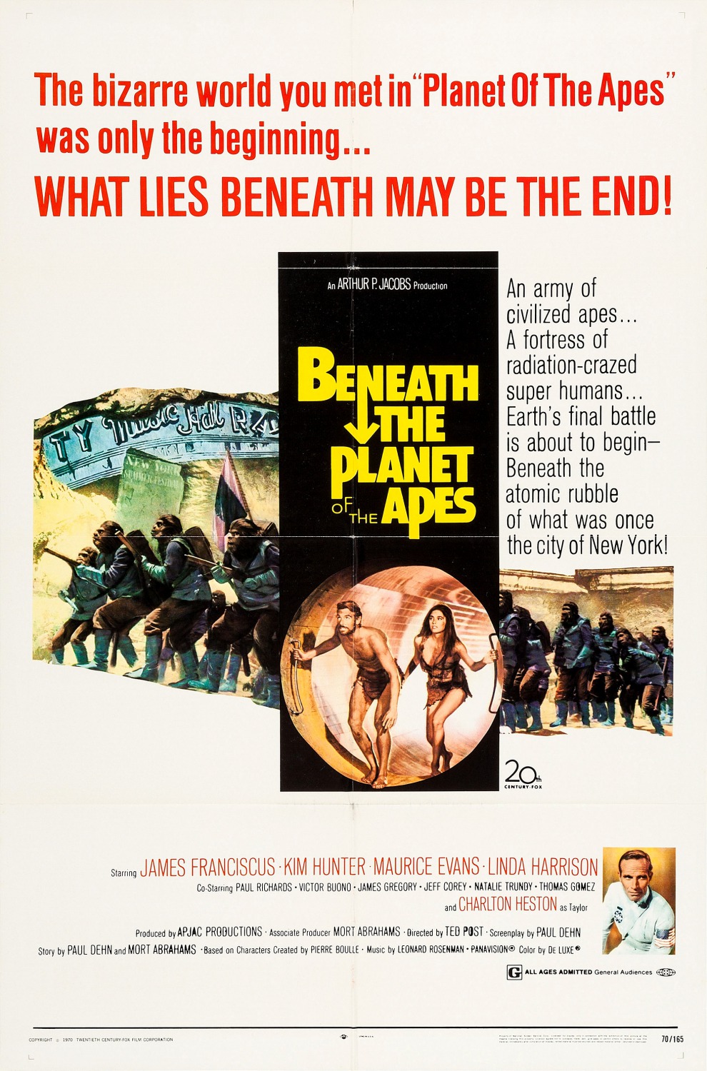 Extra Large Movie Poster Image for Beneath the Planet of the Apes (#1 of 3)