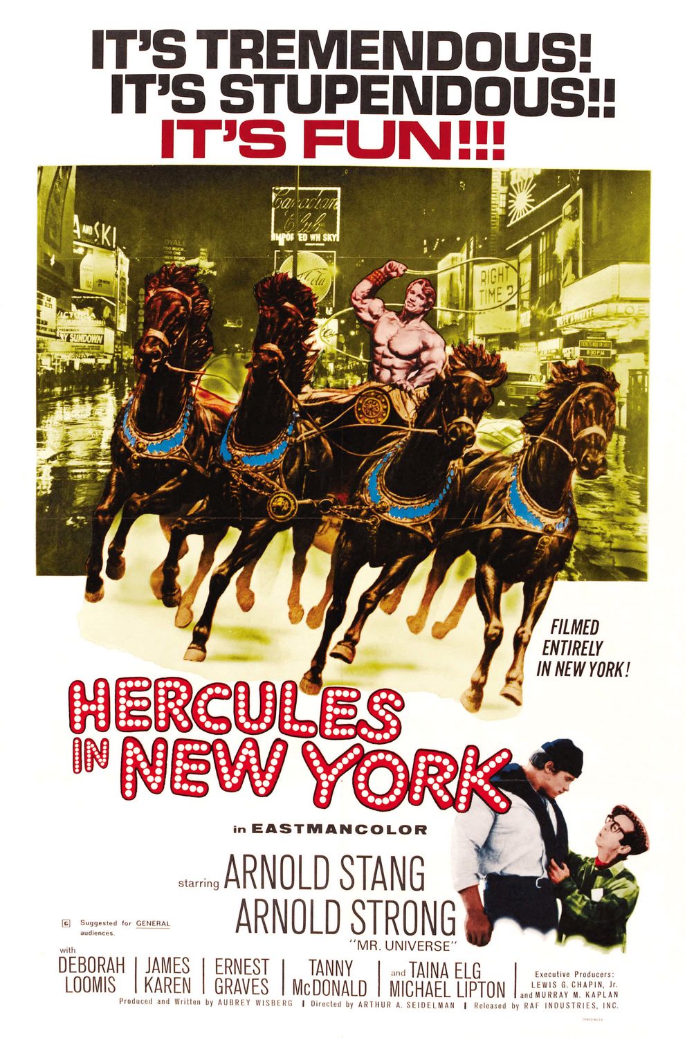 Extra Large Movie Poster Image for Hercules in New York (aka Hercules Goes Bananas) (#2 of 3)