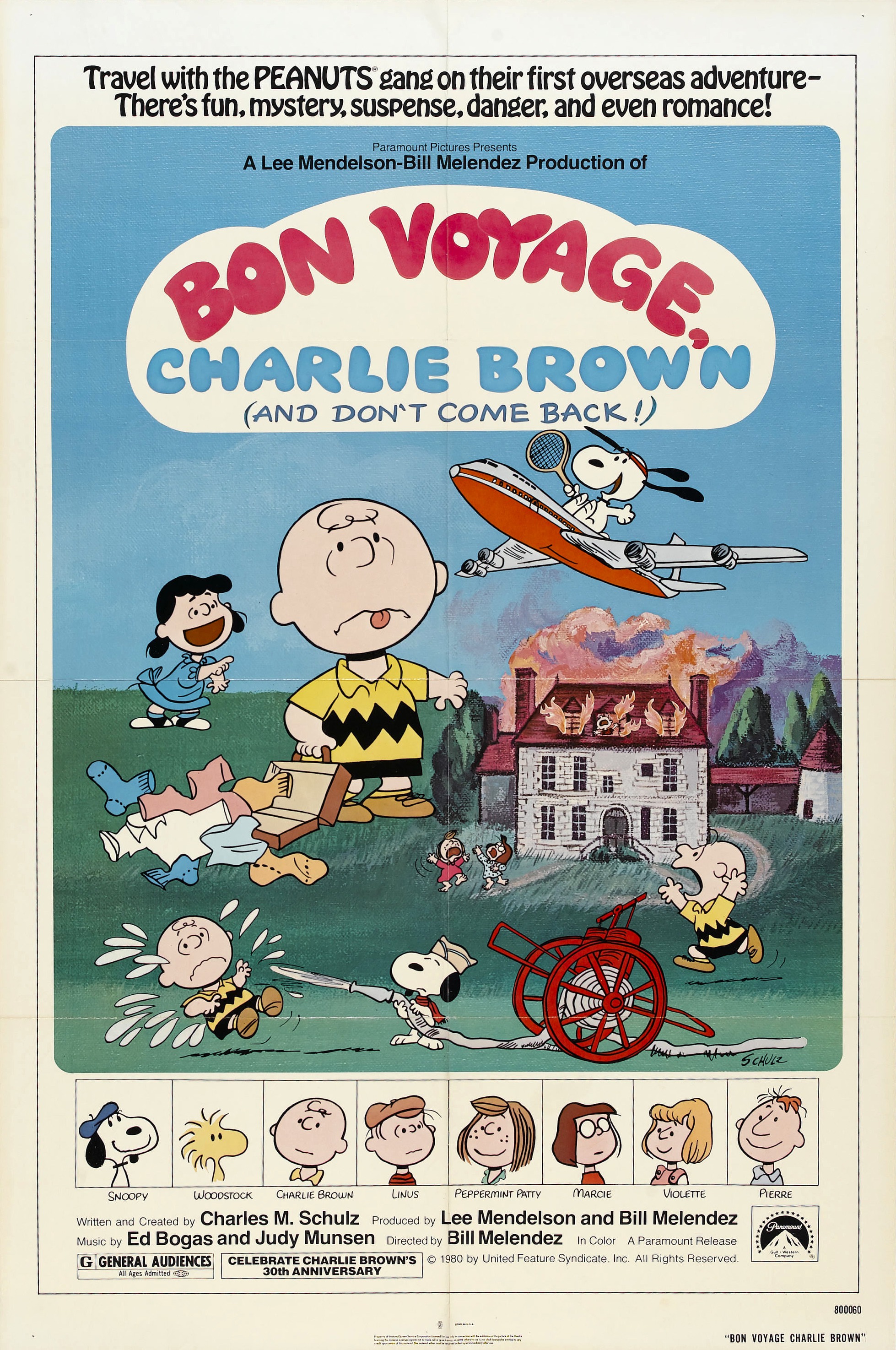 Mega Sized Movie Poster Image for Bon Voyage, Charlie Brown (and Don't Come Back!) 