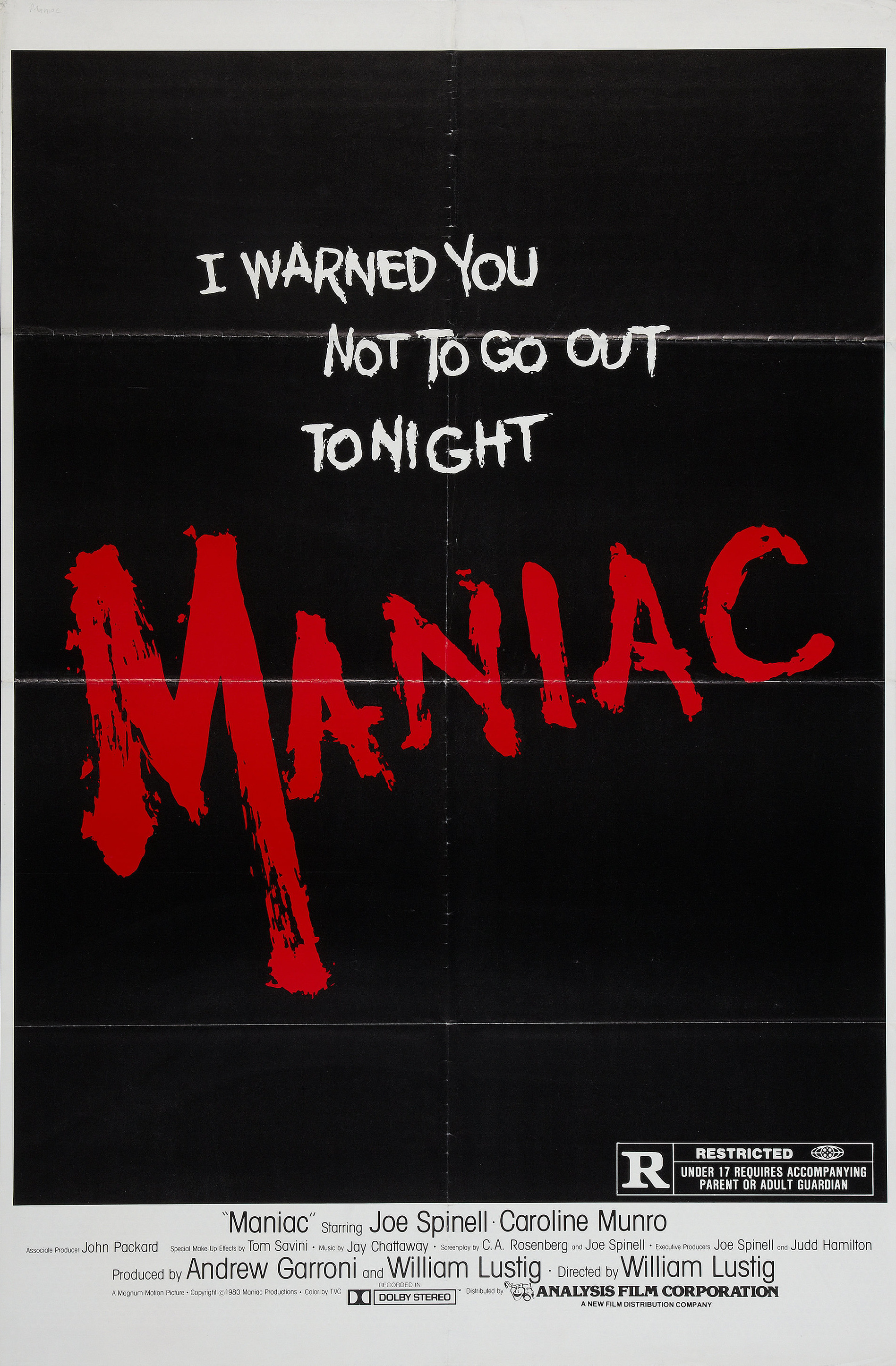 Mega Sized Movie Poster Image for Maniac (#2 of 2)