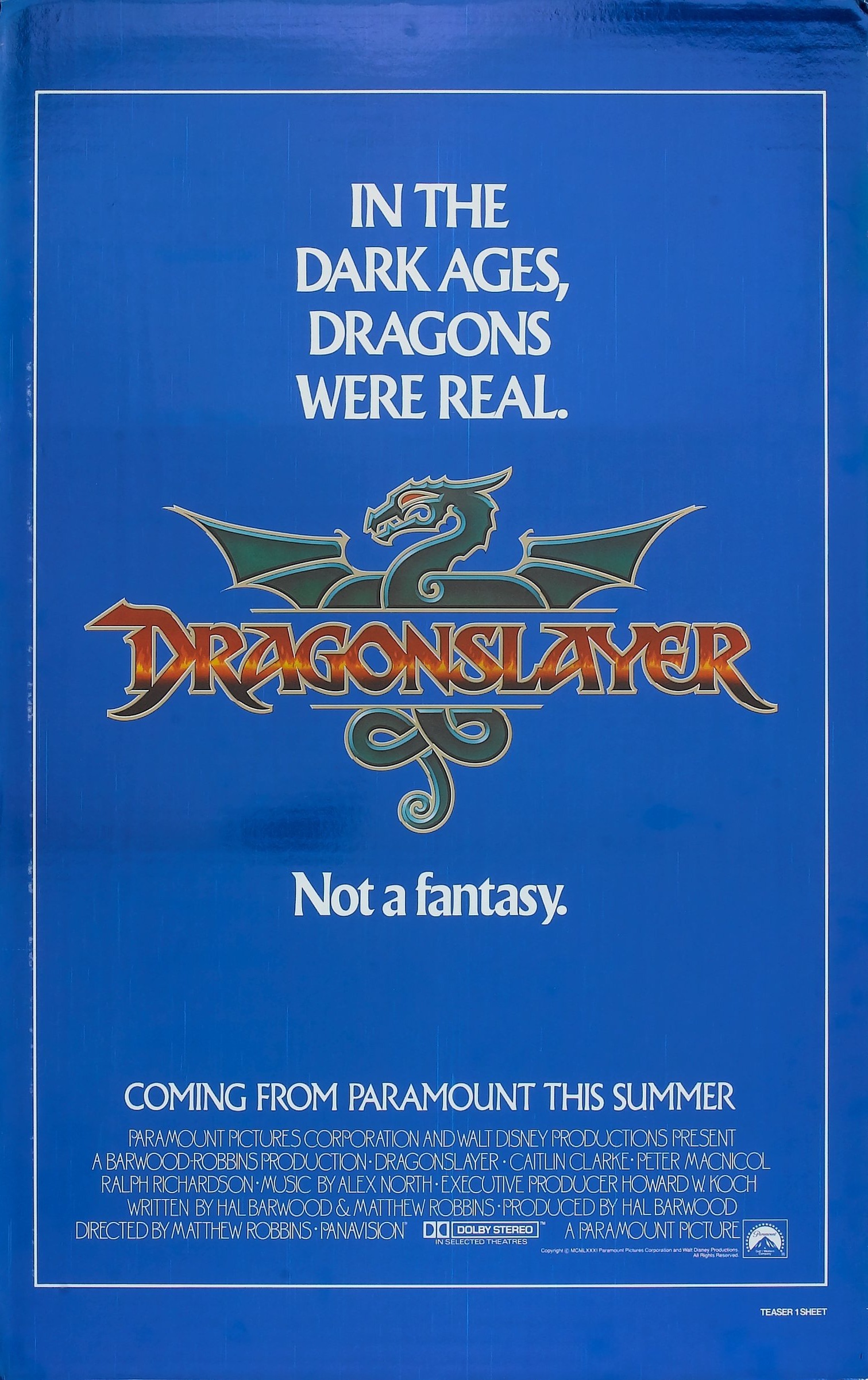 Mega Sized Movie Poster Image for Dragonslayer (#1 of 5)