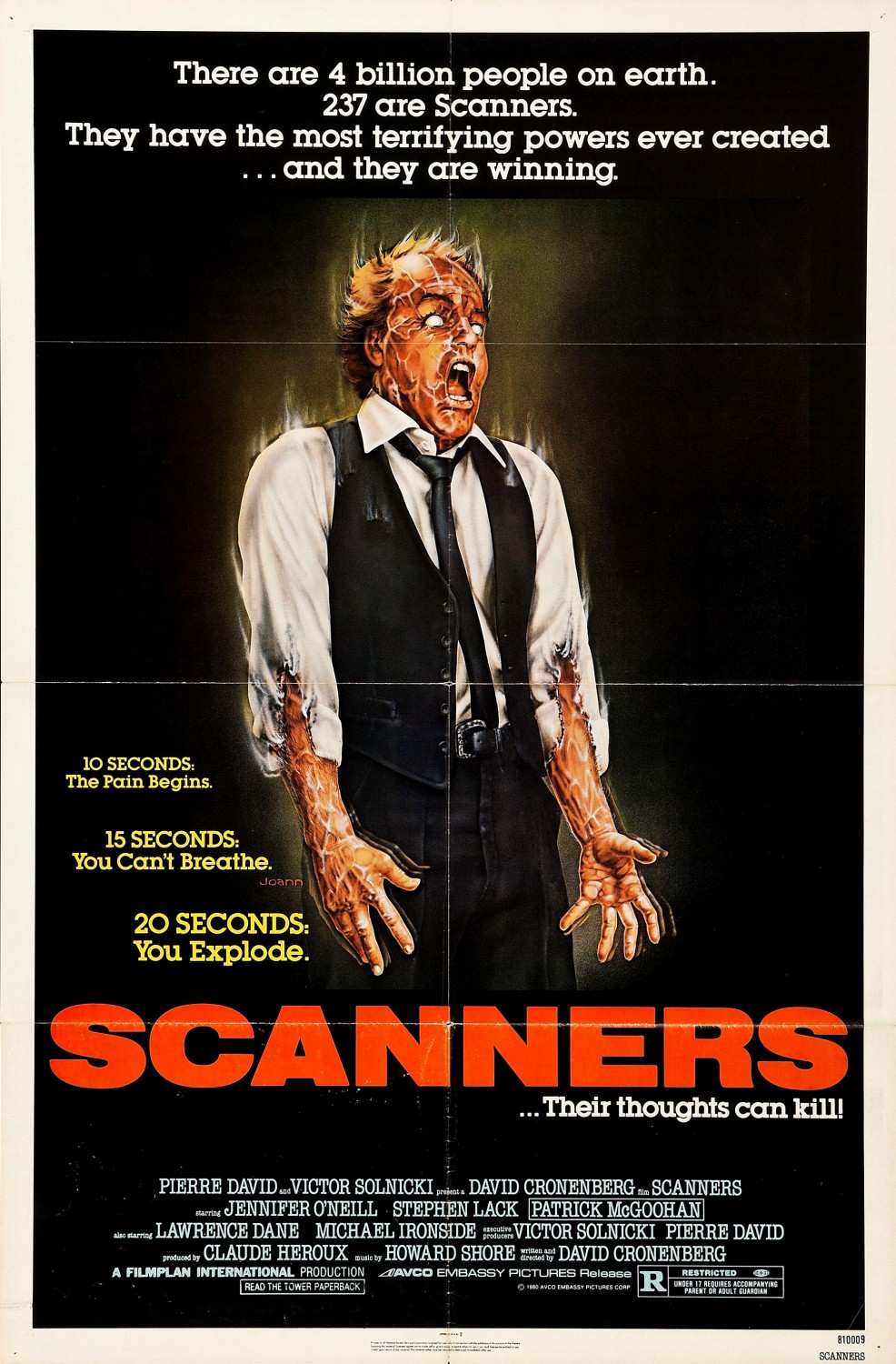Extra Large Movie Poster Image for Scanners (#2 of 6)