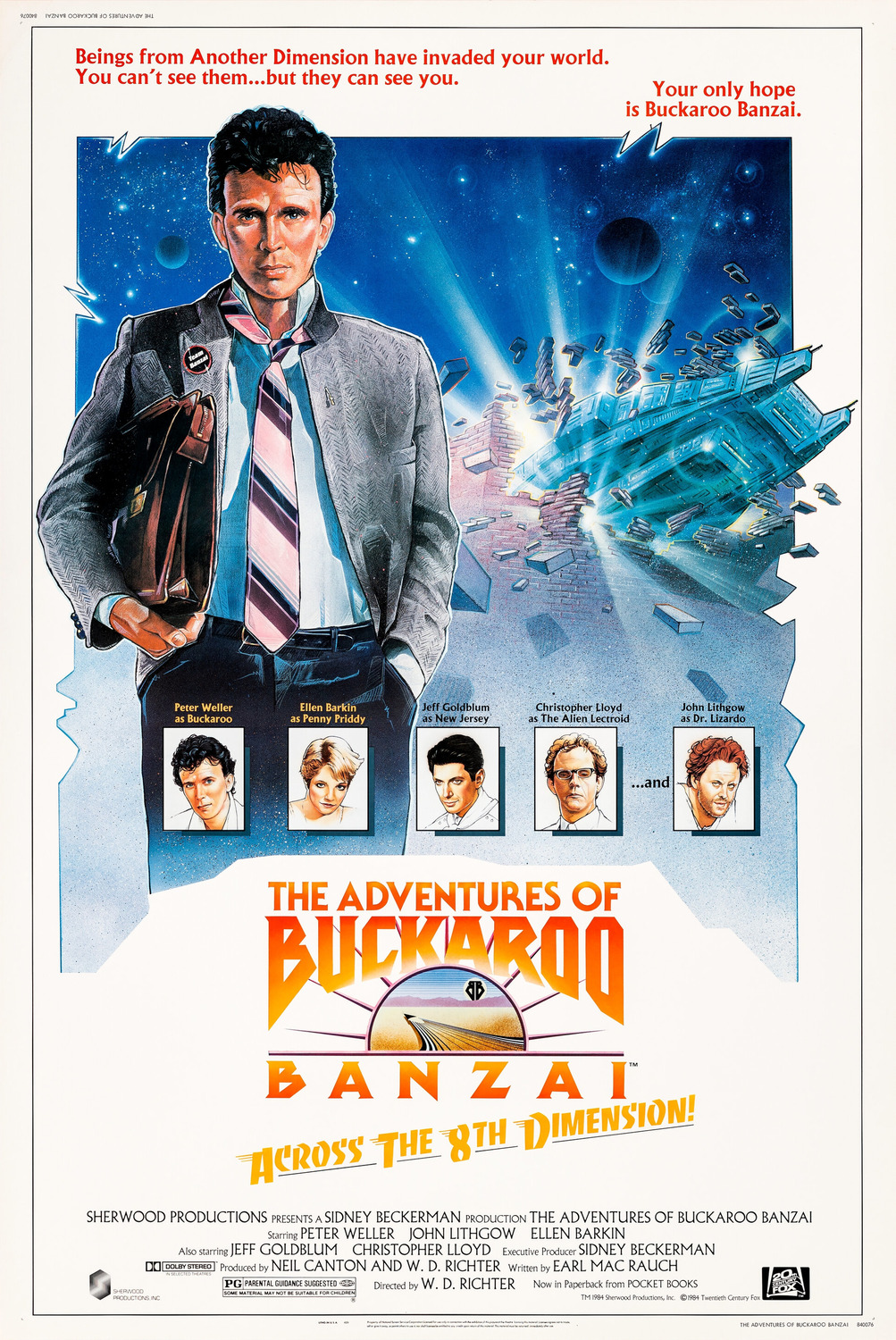 Extra Large Movie Poster Image for The Adventures of Buckaroo Banzai Across the 8th Dimension 
