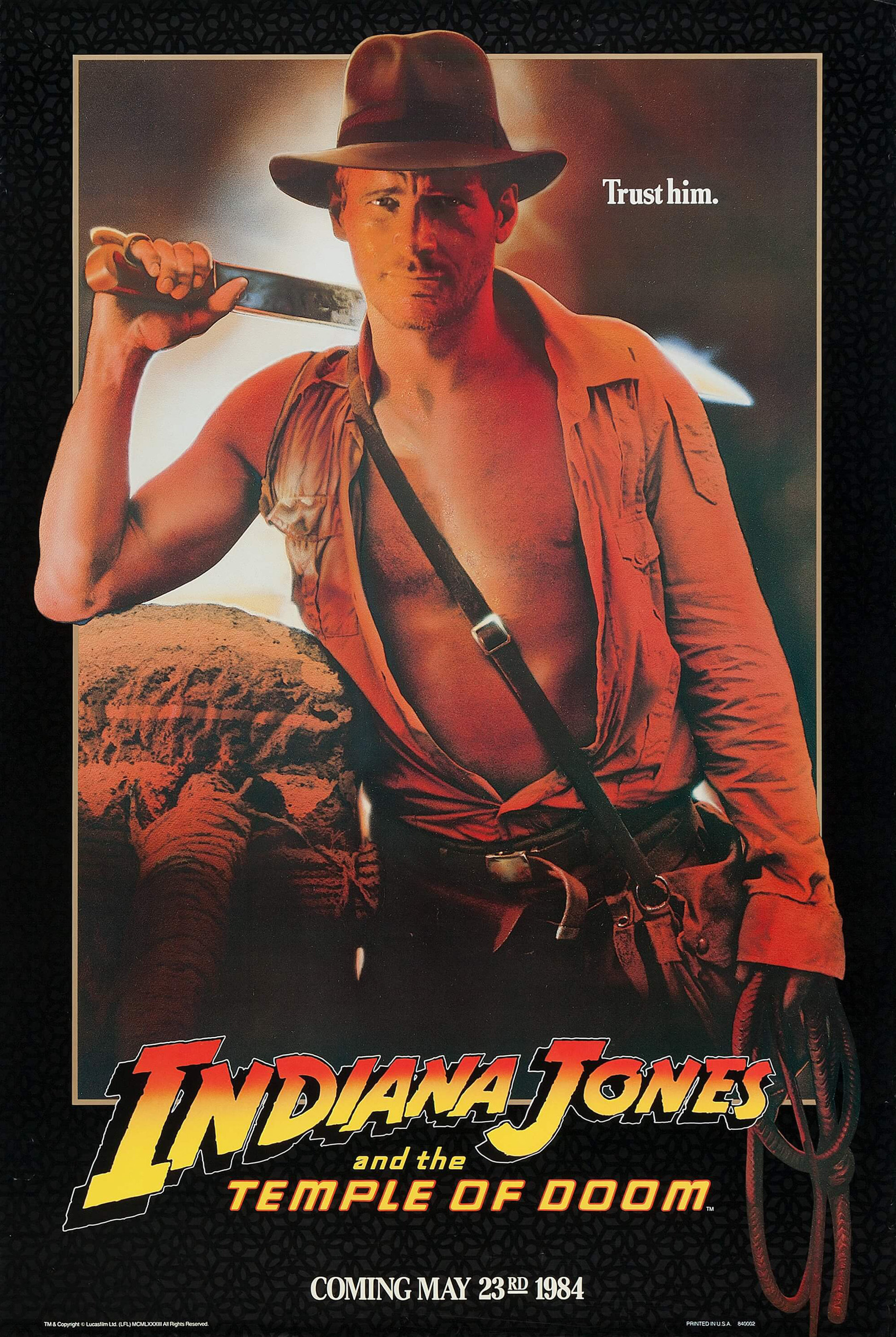 Mega Sized Movie Poster Image for Indiana Jones and the Temple of Doom (#2 of 11)