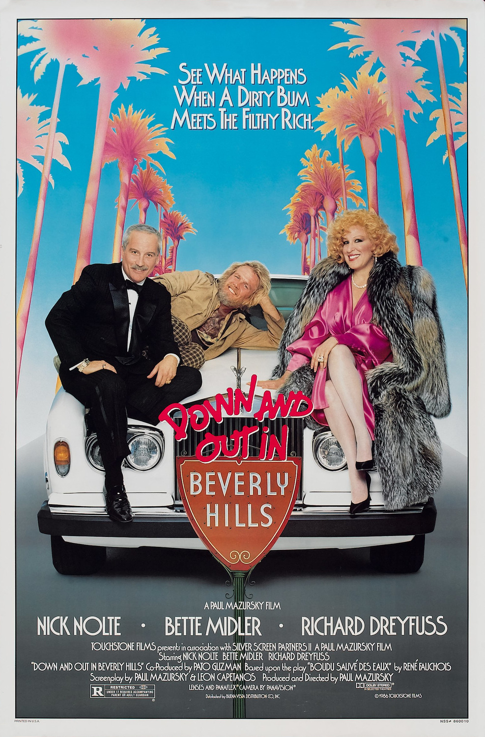 Extra Large Movie Poster Image for Down and Out in Beverly Hills 