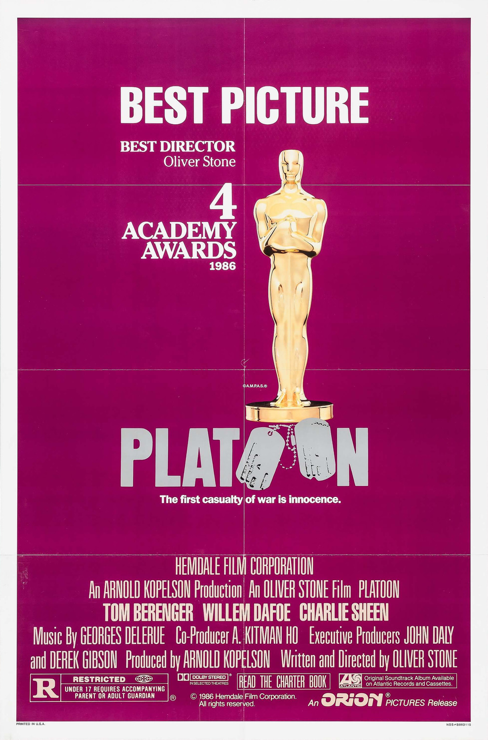 Extra Large Movie Poster Image for Platoon (#2 of 12)