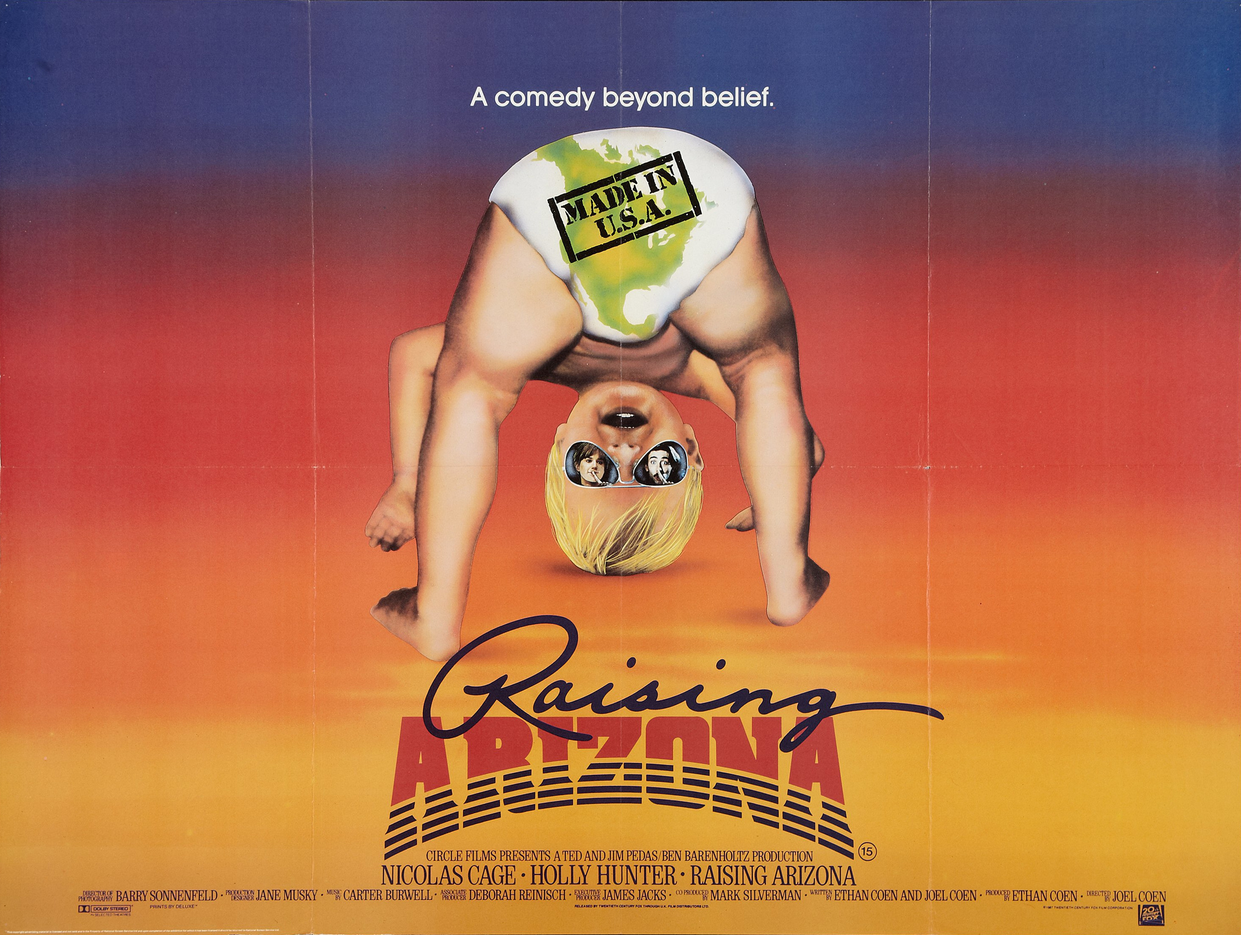 Mega Sized Movie Poster Image for Raising Arizona (#3 of 4)