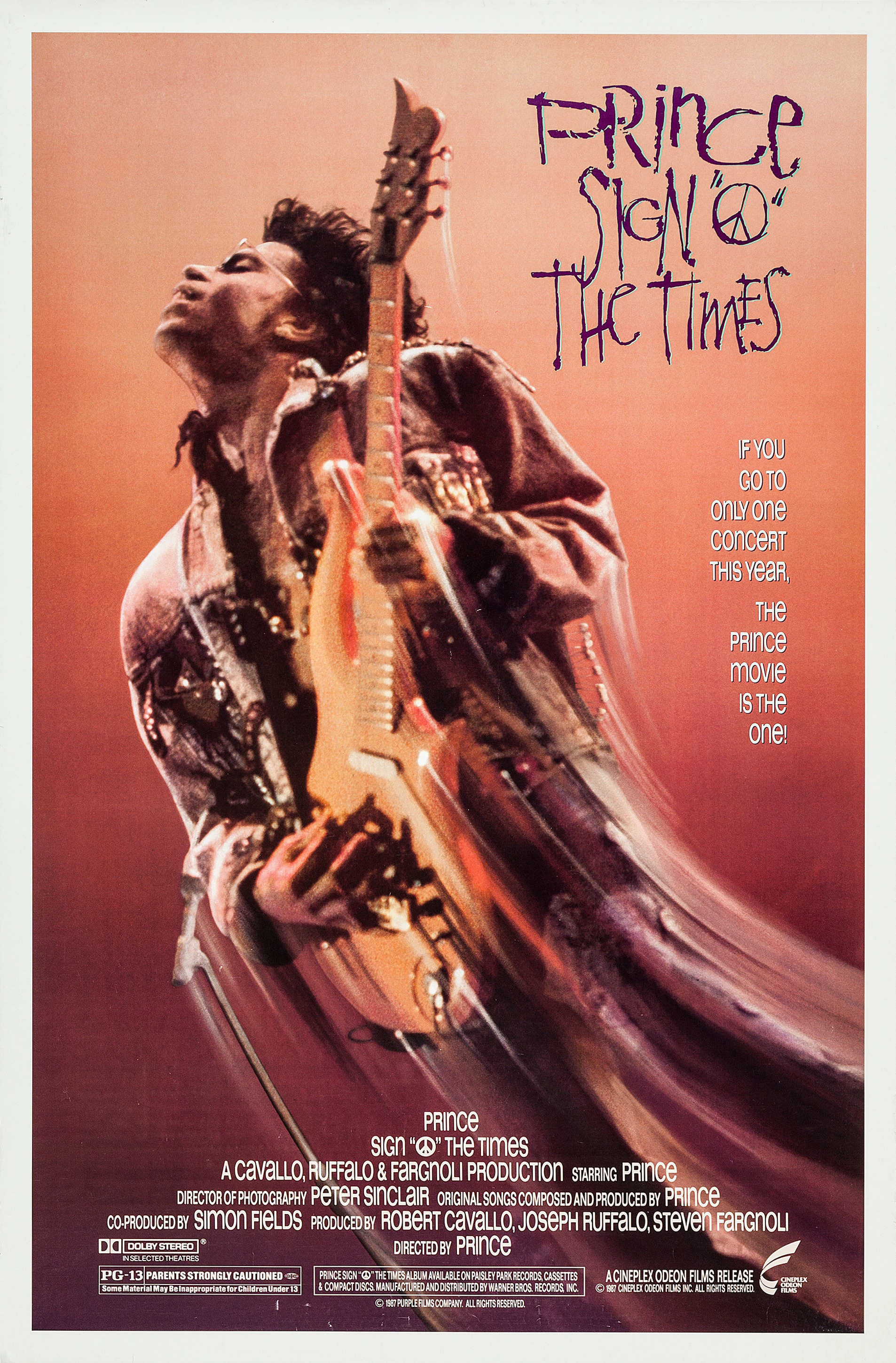 Mega Sized Movie Poster Image for Sign 'o' the Times 