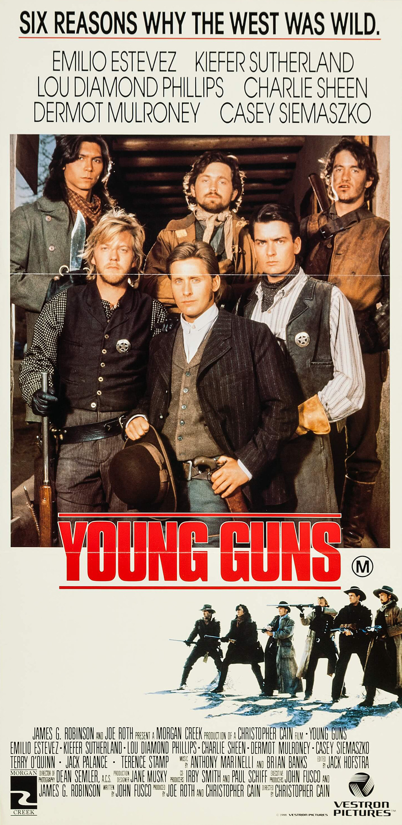 Mega Sized Movie Poster Image for Young Guns (#2 of 2)