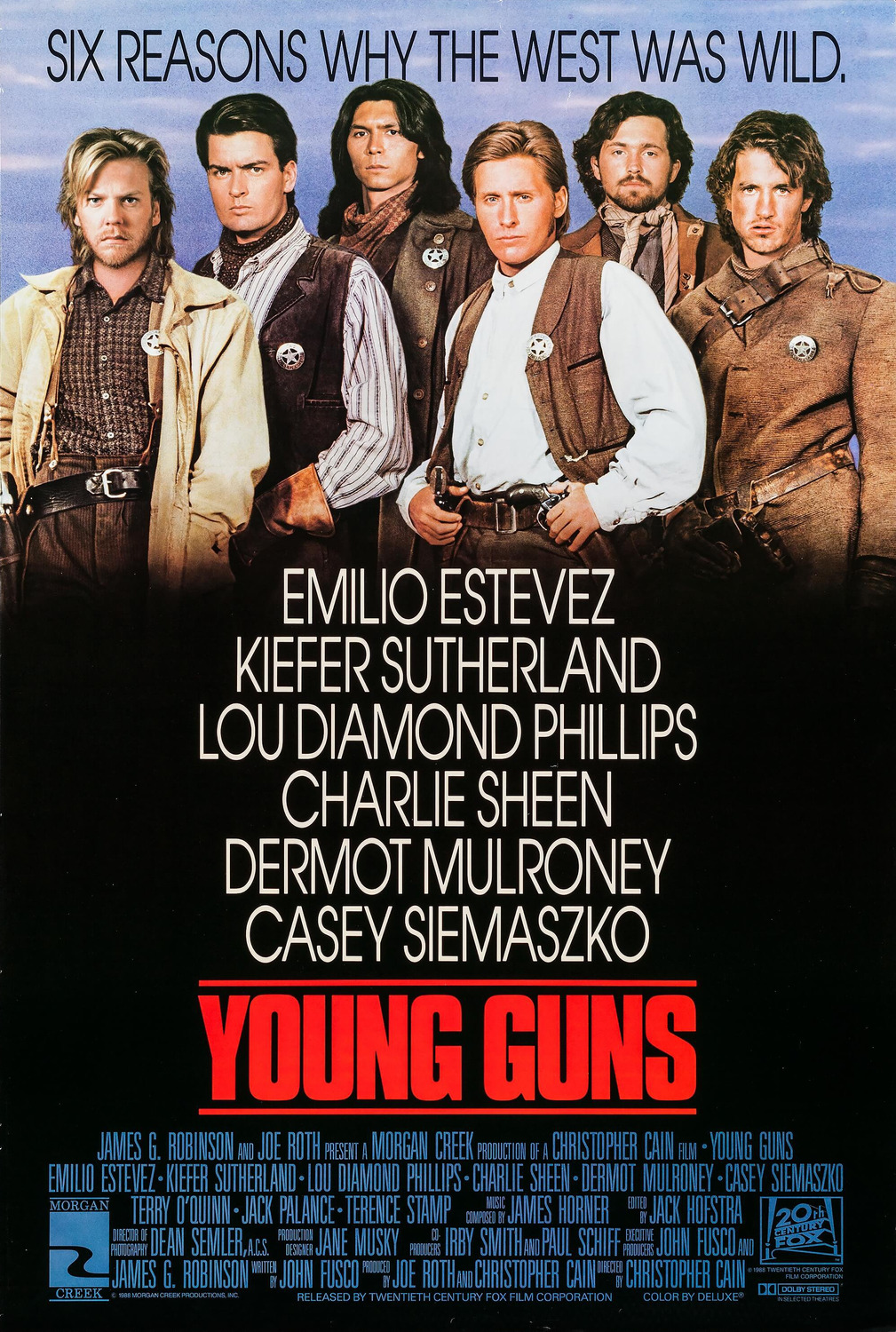 Extra Large Movie Poster Image for Young Guns (#1 of 2)