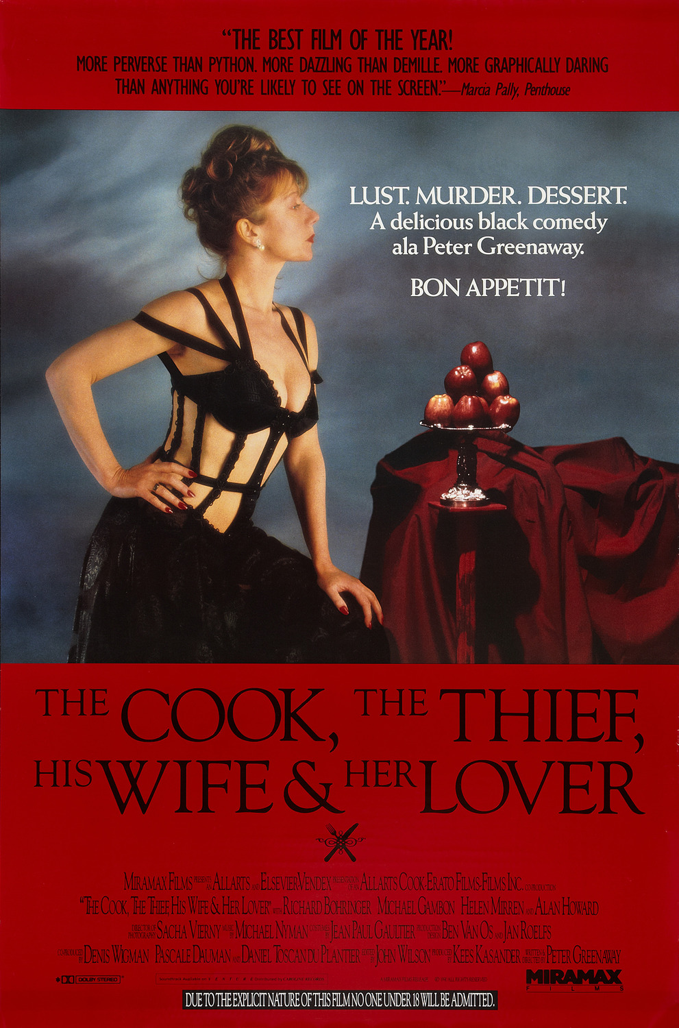 Extra Large Movie Poster Image for The Cook, the Thief, His Wife, and Her Lover 