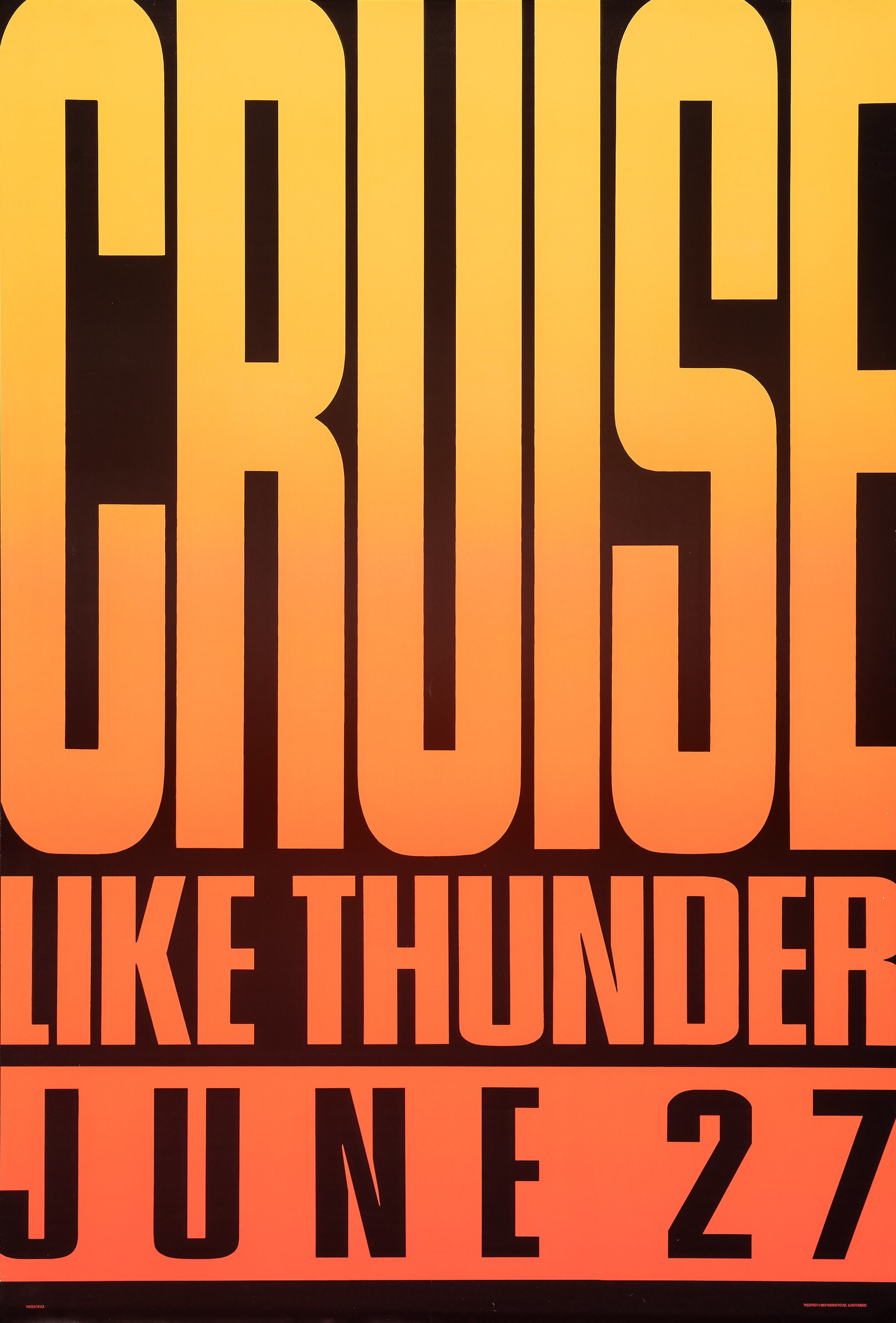 Mega Sized Movie Poster Image for Days of Thunder (#3 of 3)