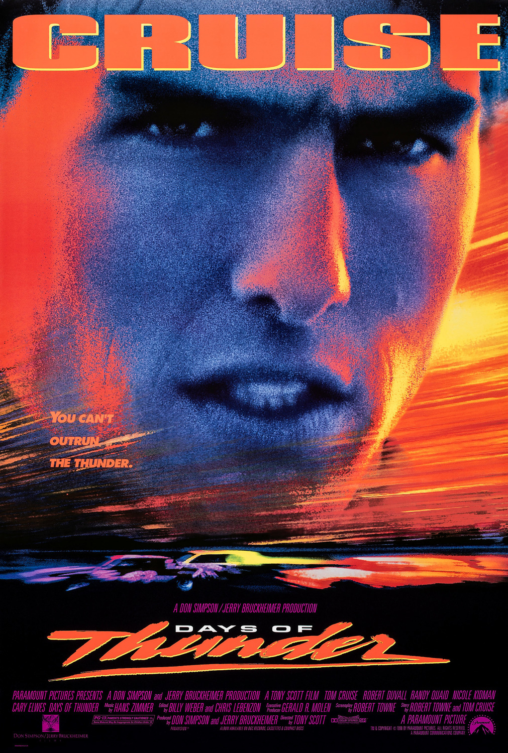 Extra Large Movie Poster Image for Days of Thunder (#1 of 3)