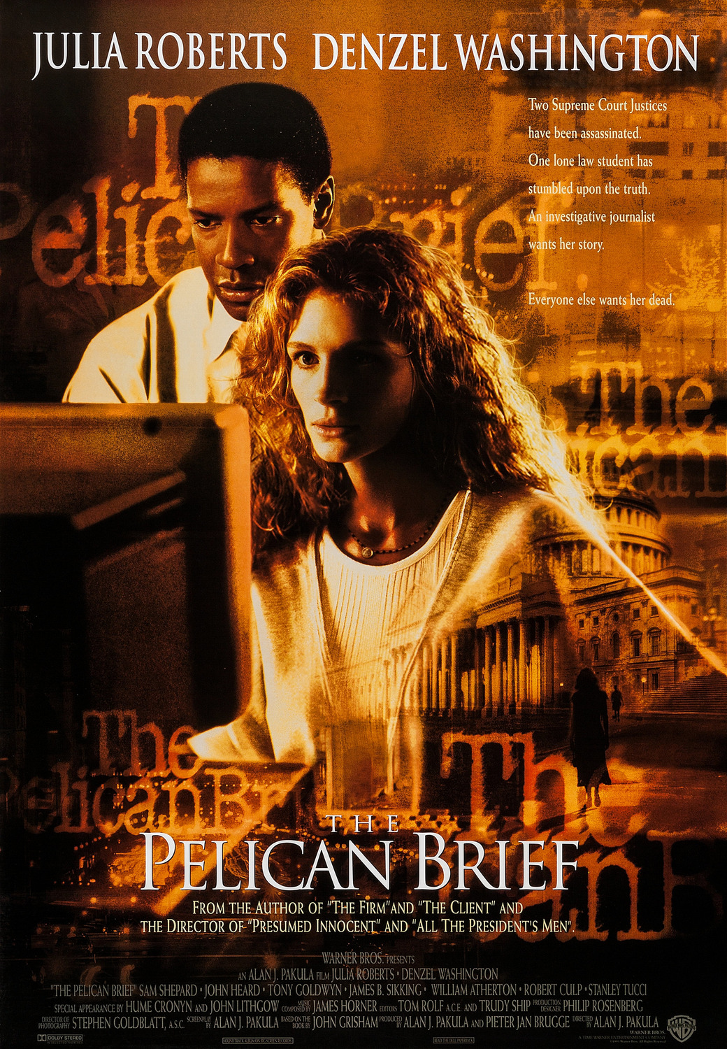 Extra Large Movie Poster Image for The Pelican Brief (#2 of 2)
