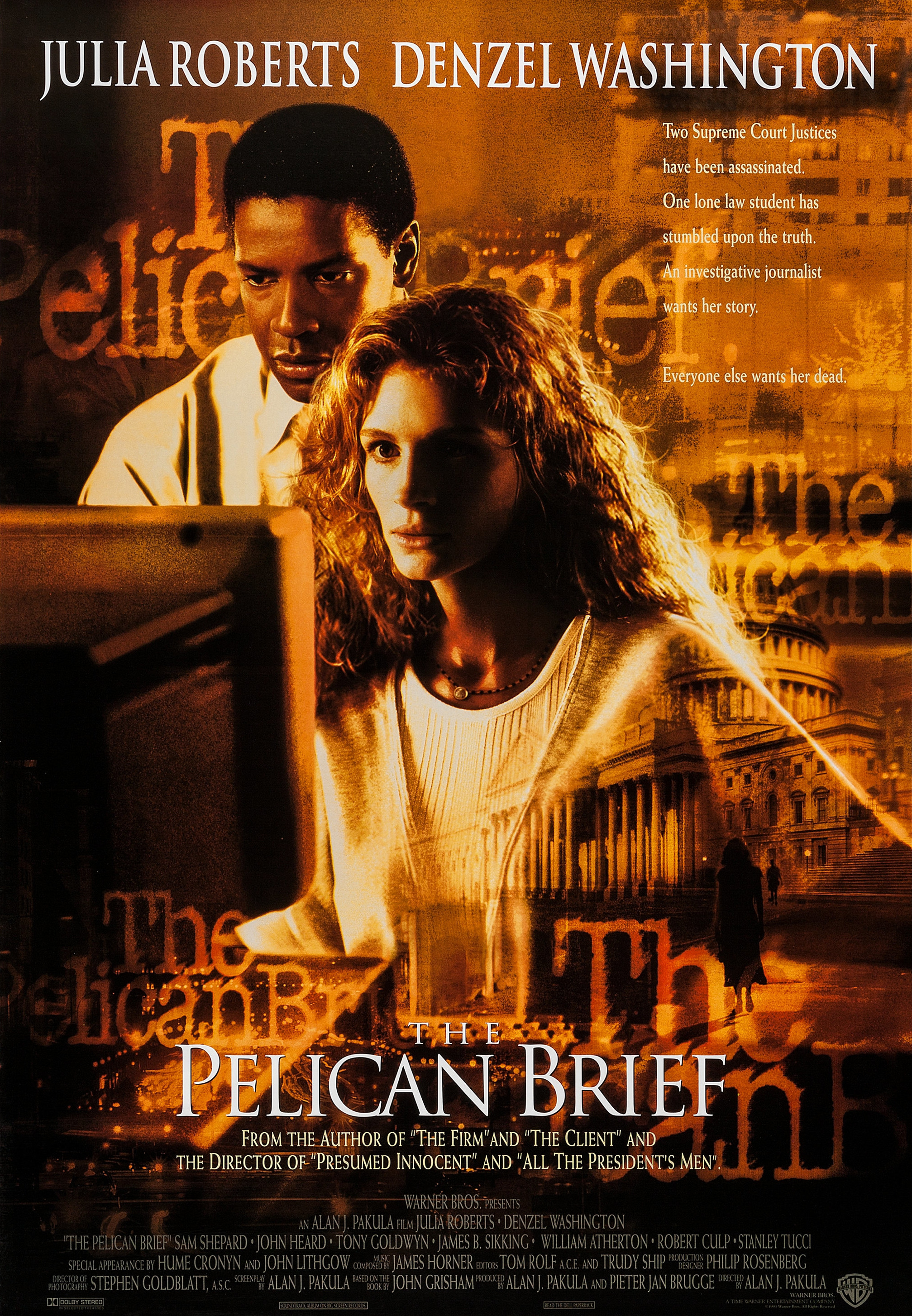 Mega Sized Movie Poster Image for The Pelican Brief (#2 of 2)