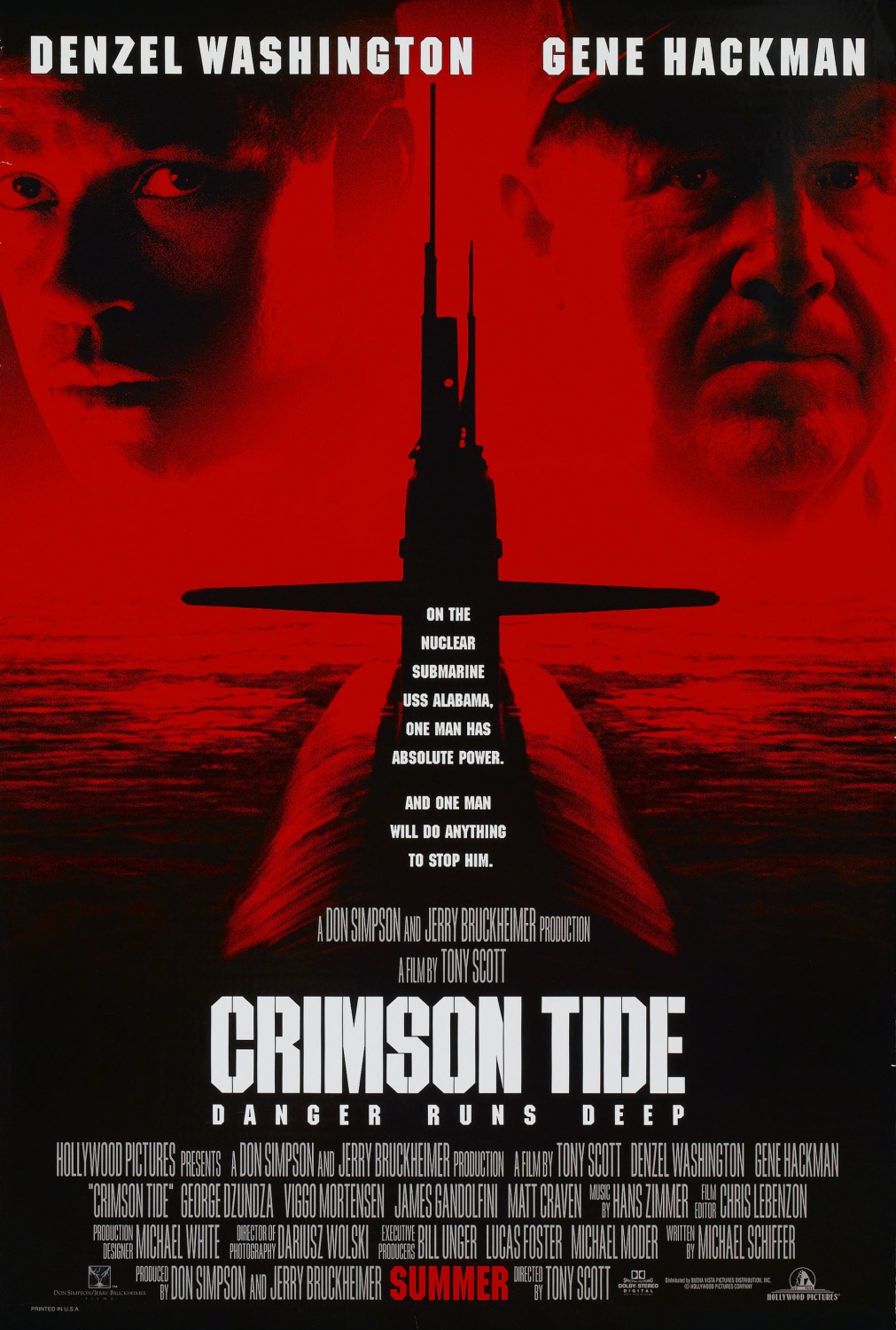 Extra Large Movie Poster Image for Crimson Tide (#1 of 2)