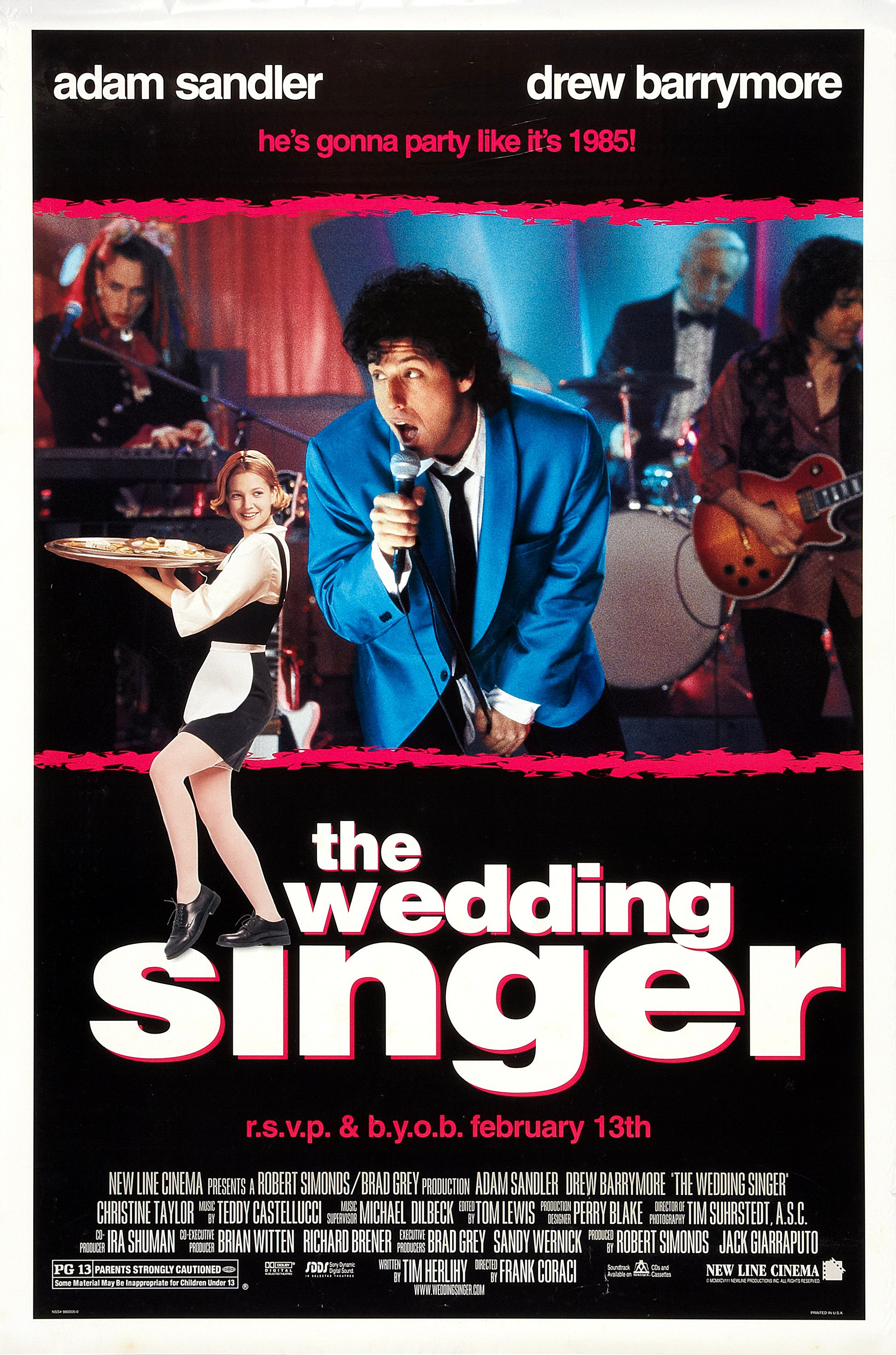 Mega Sized Movie Poster Image for The Wedding Singer (#1 of 2)