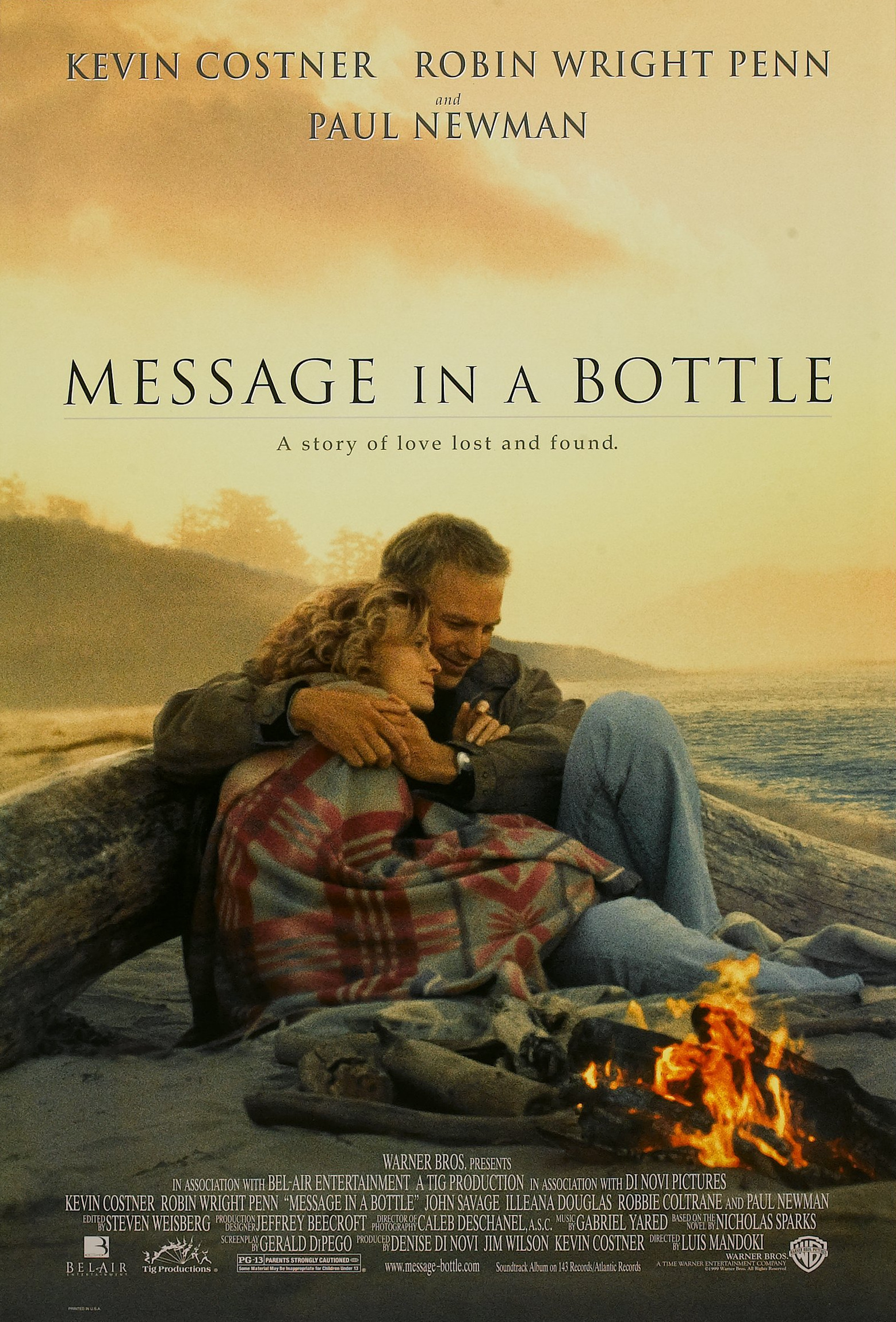 Mega Sized Movie Poster Image for Message in a Bottle (#1 of 3)
