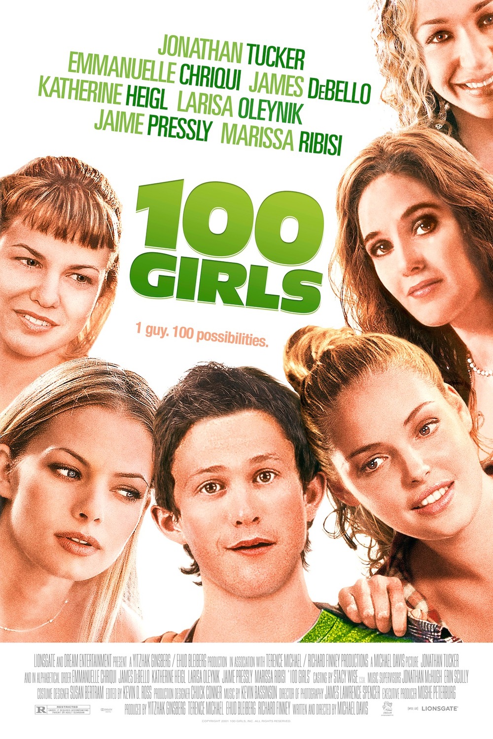 Extra Large Movie Poster Image for 100 Girls 