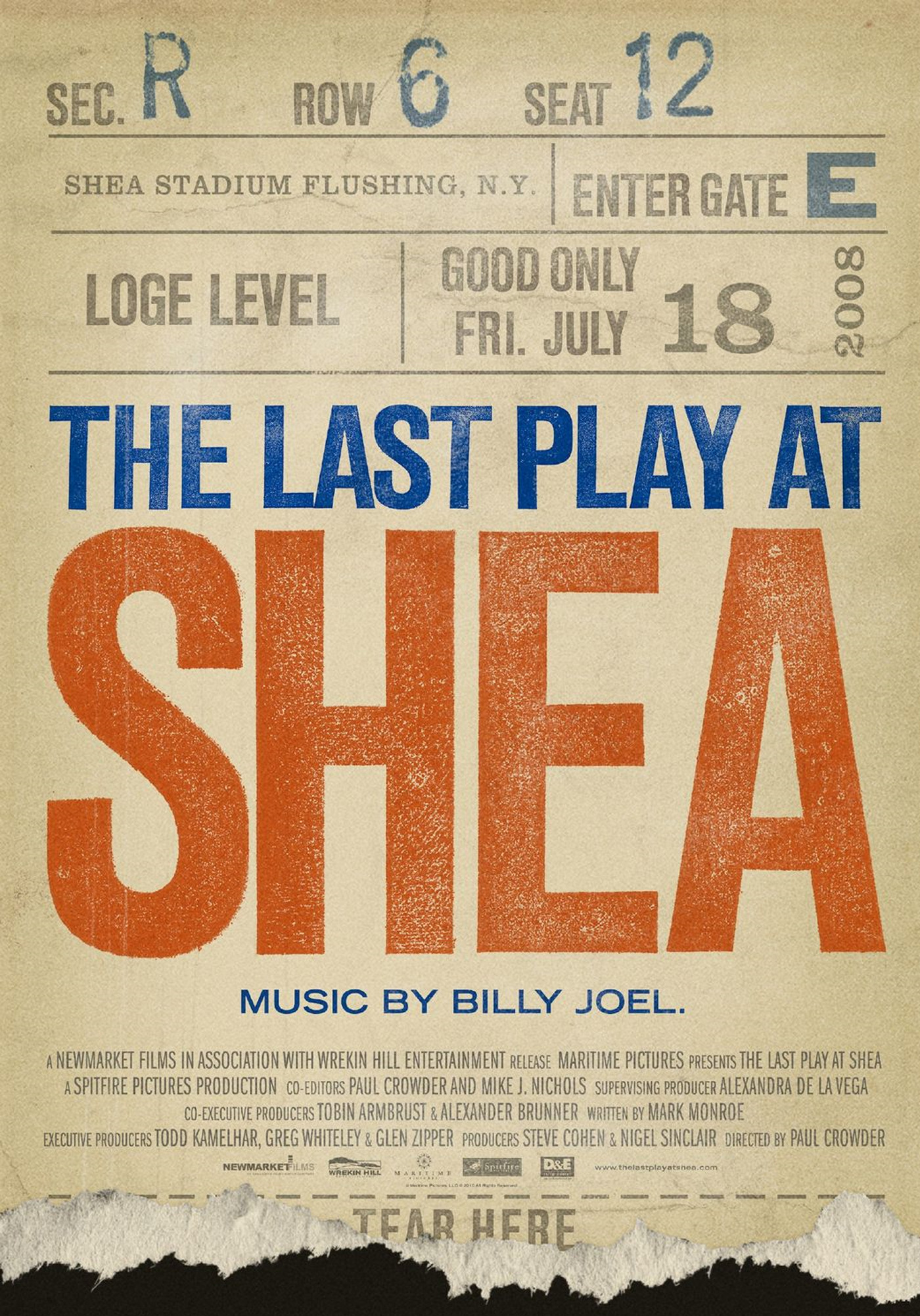 Mega Sized Movie Poster Image for The Last Play at Shea 