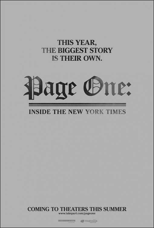 Page One: A Year Inside the New York Times Movie Poster