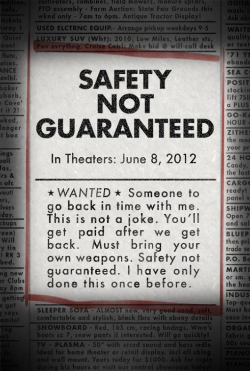 Safety Not Guaranteed Movie Poster