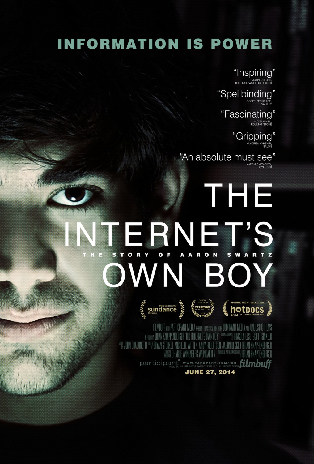 Extra Large Movie Poster Image for The Internet's Own Boy: The Story of Aaron Swartz (#2 of 3)