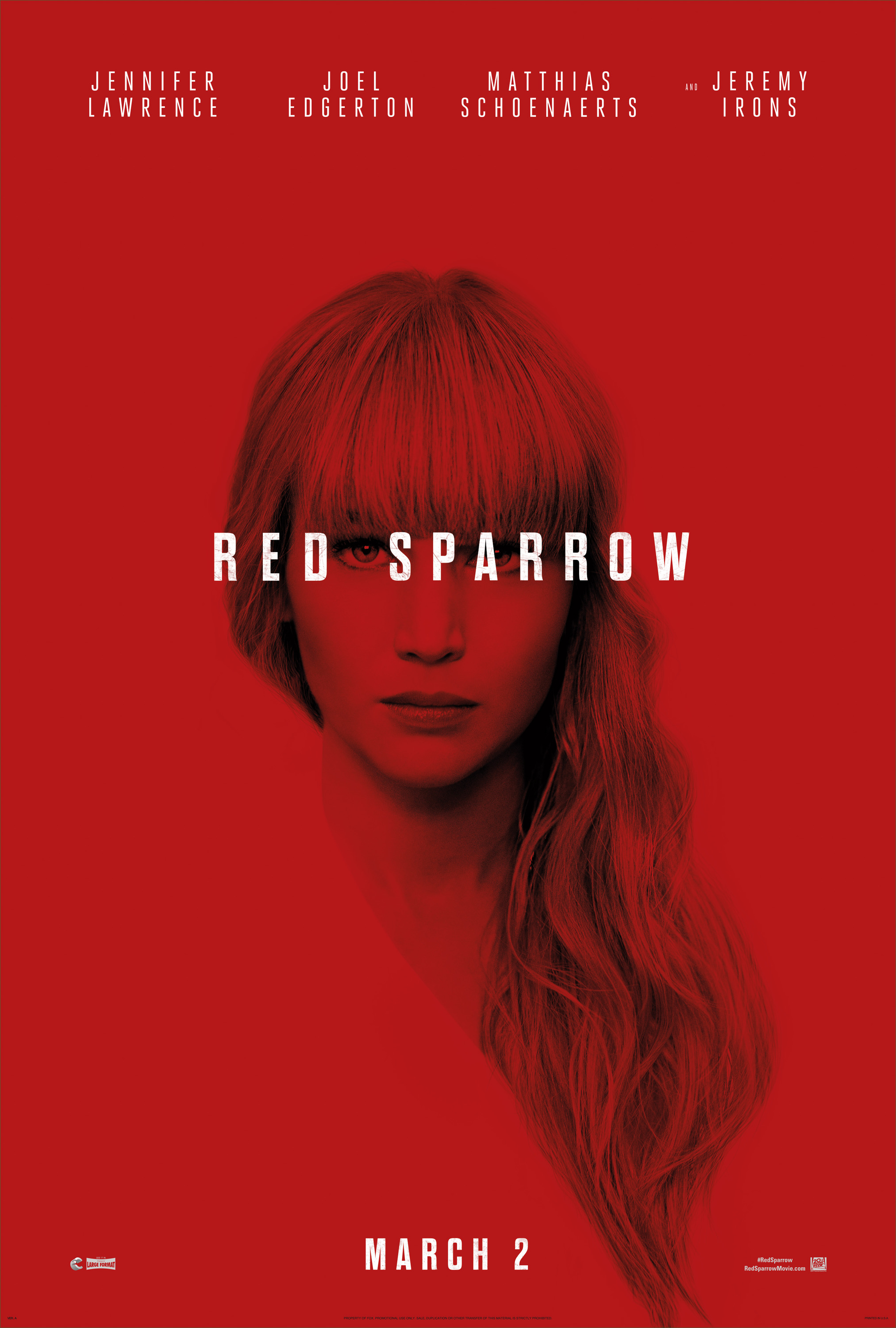 Mega Sized Movie Poster Image for Red Sparrow (#1 of 4)