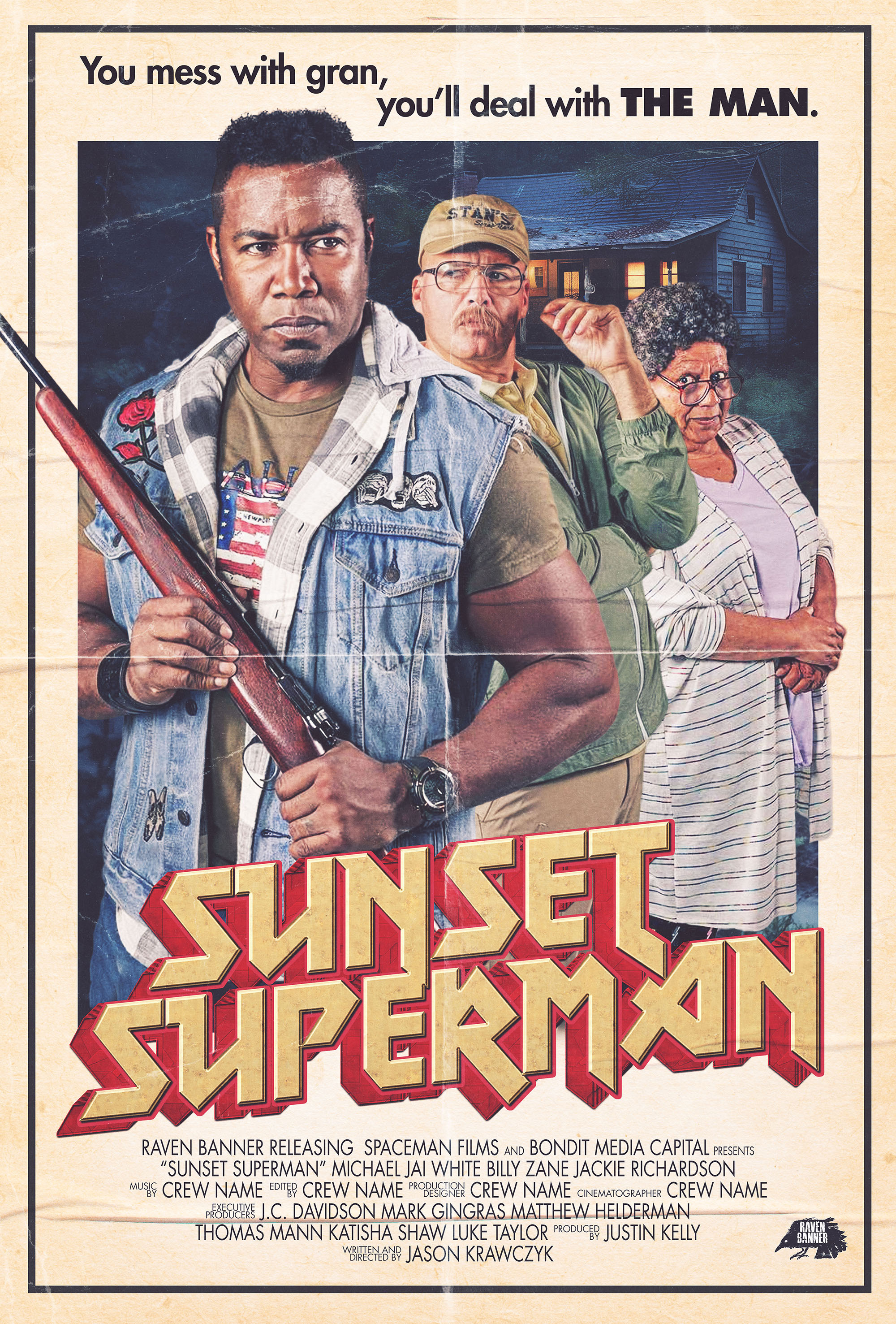 Mega Sized Movie Poster Image for Sunset Superman 