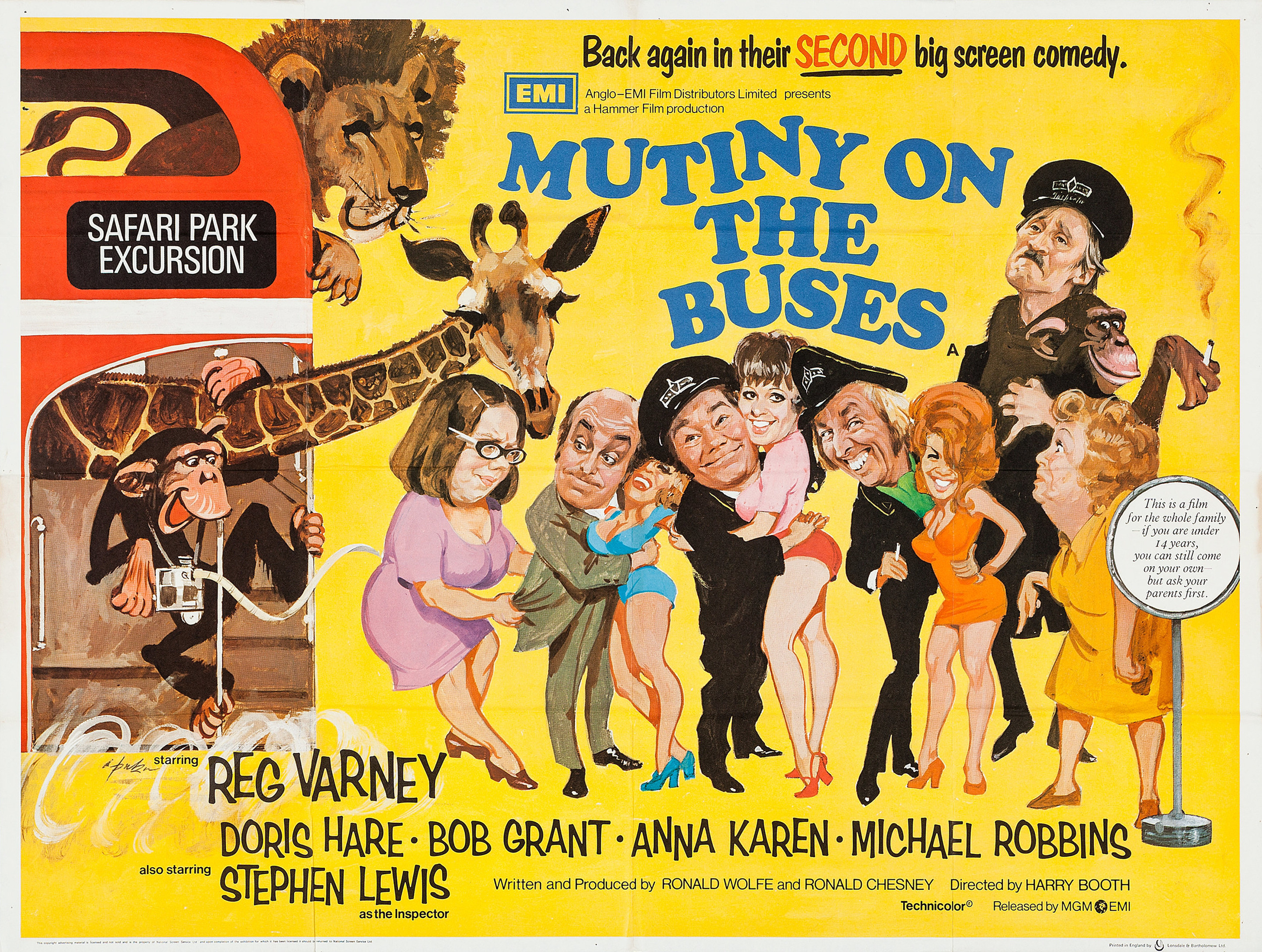 Mega Sized Movie Poster Image for Mutiny on the Buses 