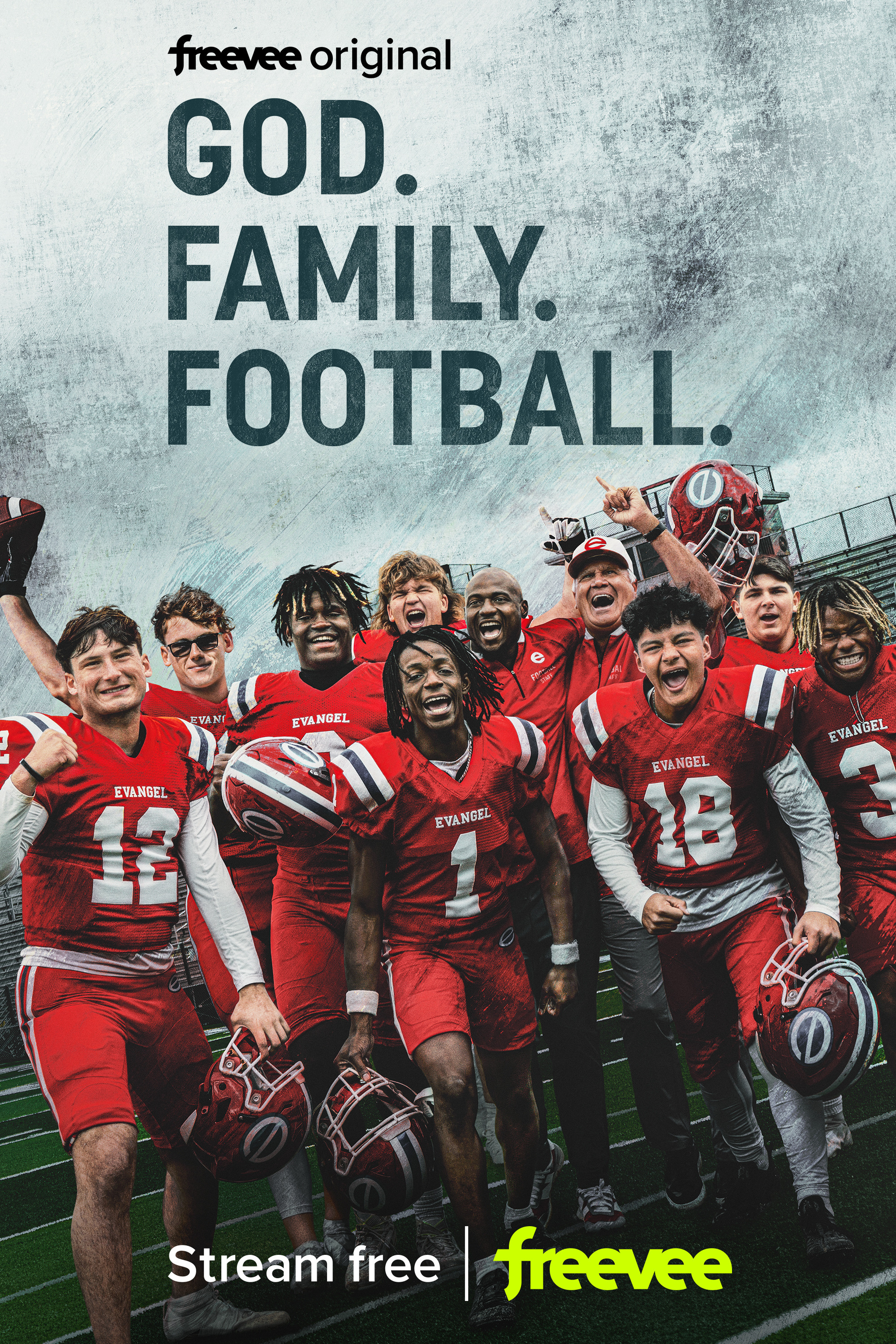 Mega Sized TV Poster Image for God. Family. Football. 