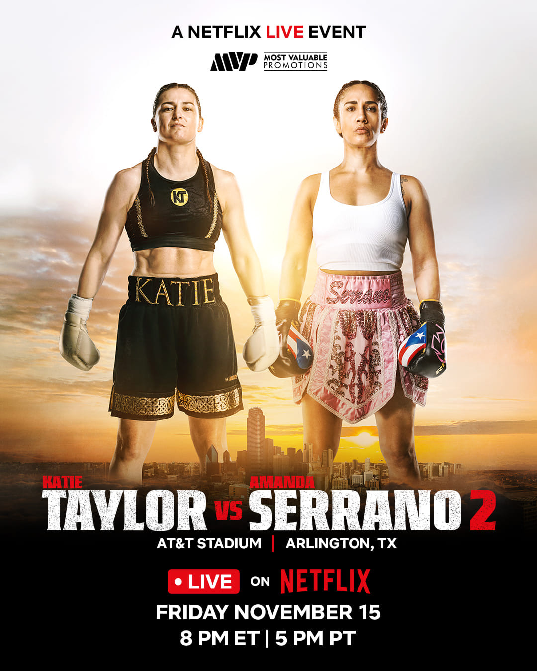 Extra Large TV Poster Image for Katie Taylor vs Amanda Serrano 2 