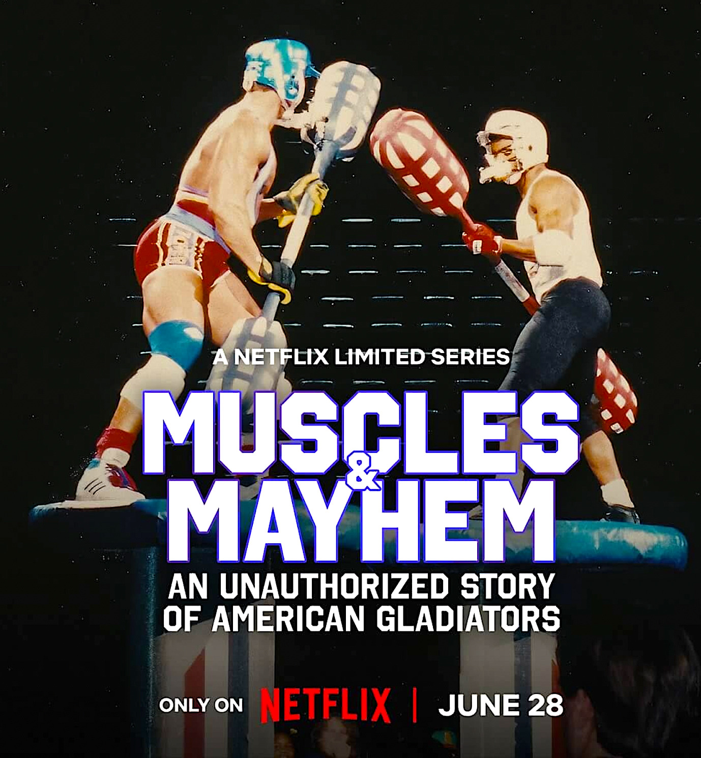 Extra Large TV Poster Image for Muscles & Mayhem: An Unauthorized Story of American Gladiators 